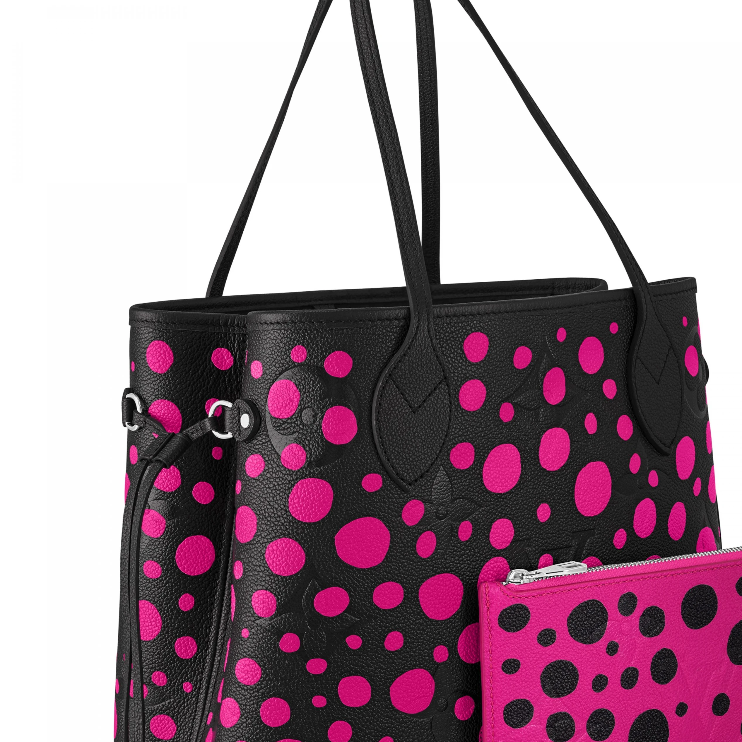 Mythick Louis Vuitton LV x YK Neverfull MM M46419 Noir Fuchsia