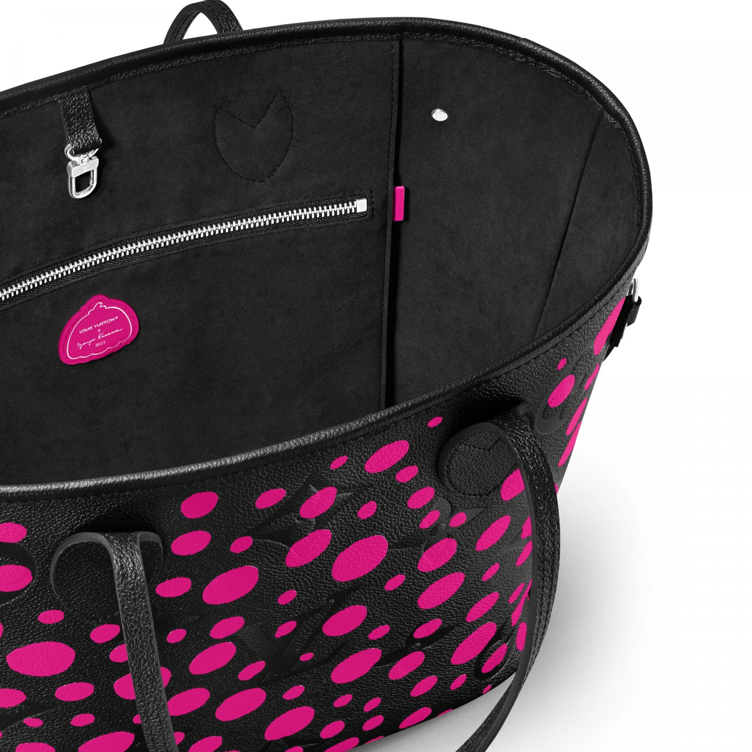 Mythick Louis Vuitton LV x YK Neverfull MM M46419 Noir Fuchsia