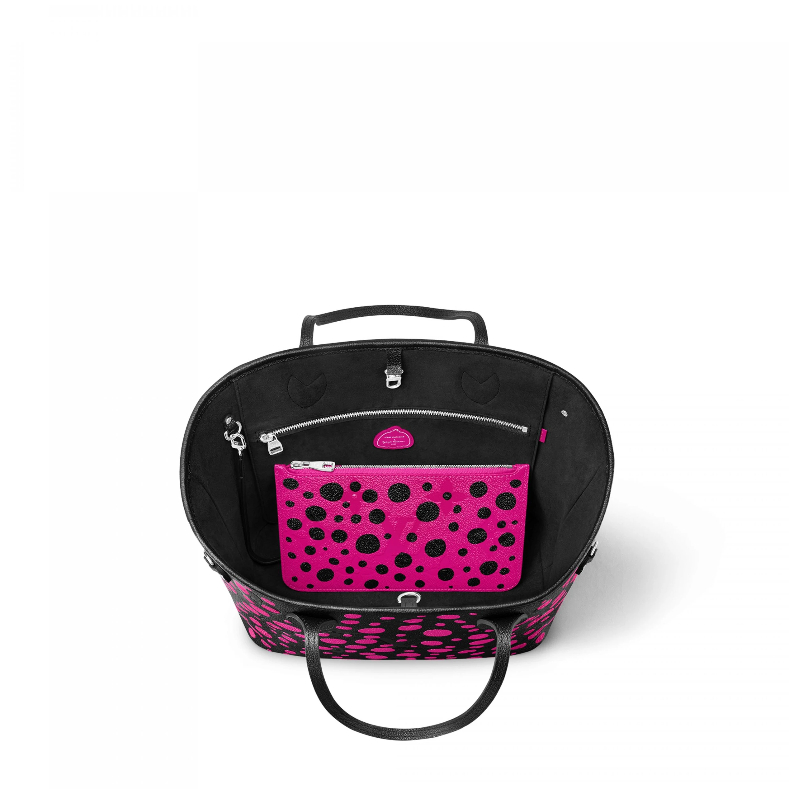 Mythick Louis Vuitton LV x YK Neverfull MM M46419 Noir Fuchsia