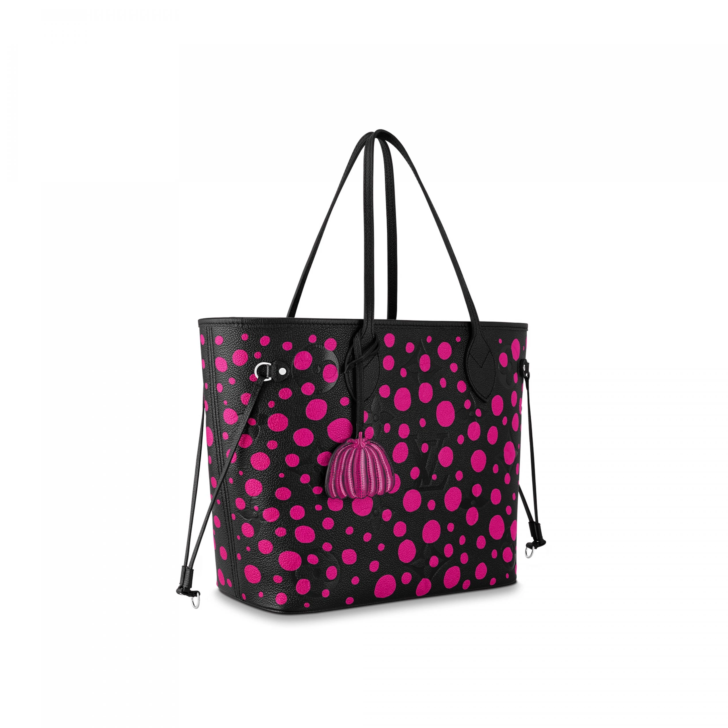 Mythick Louis Vuitton LV x YK Neverfull MM M46419 Noir Fuchsia