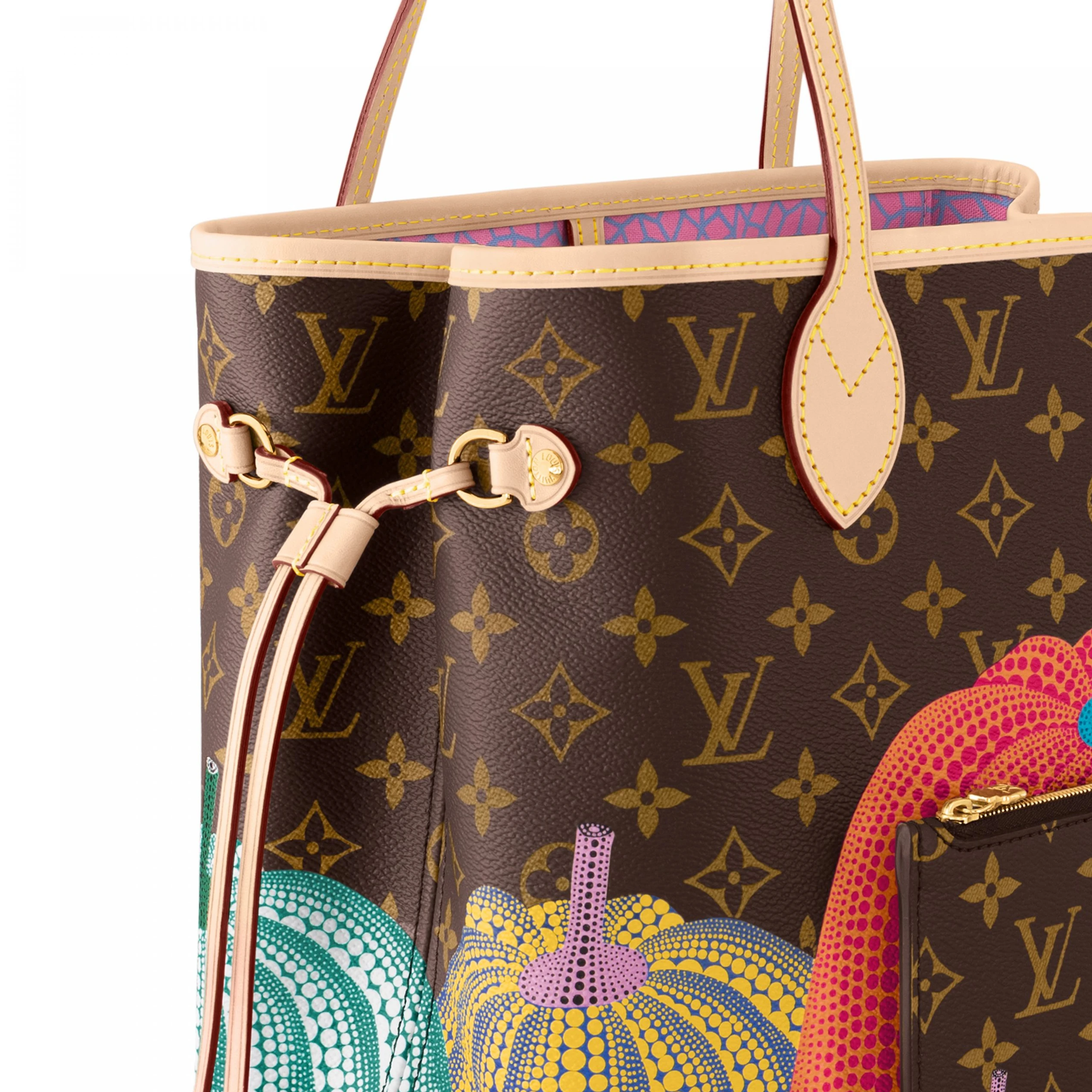 Replica bags lv Louis Vuitton LV x YK Neverfull MM M46468 Pumpkin print