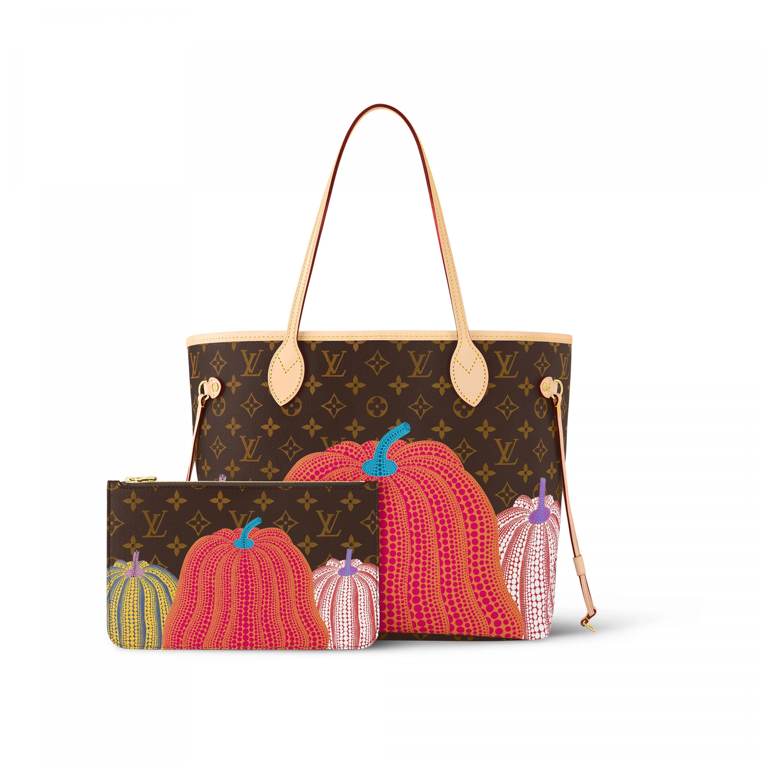 Replica bags lv Louis Vuitton LV x YK Neverfull MM M46468 Pumpkin print