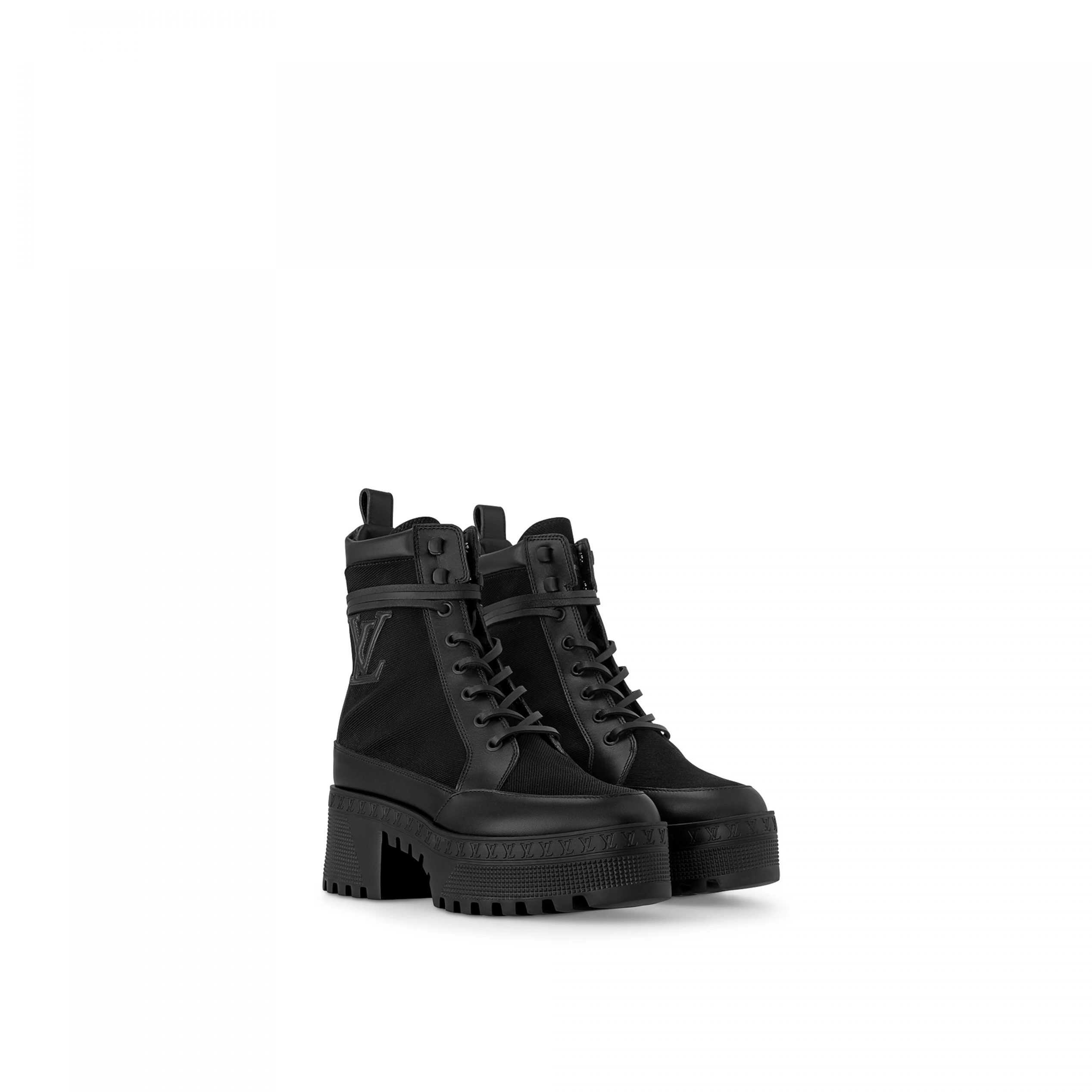 Top lv Louis Vuitton Laureate Platform Desert Boot Black 1AC7RU