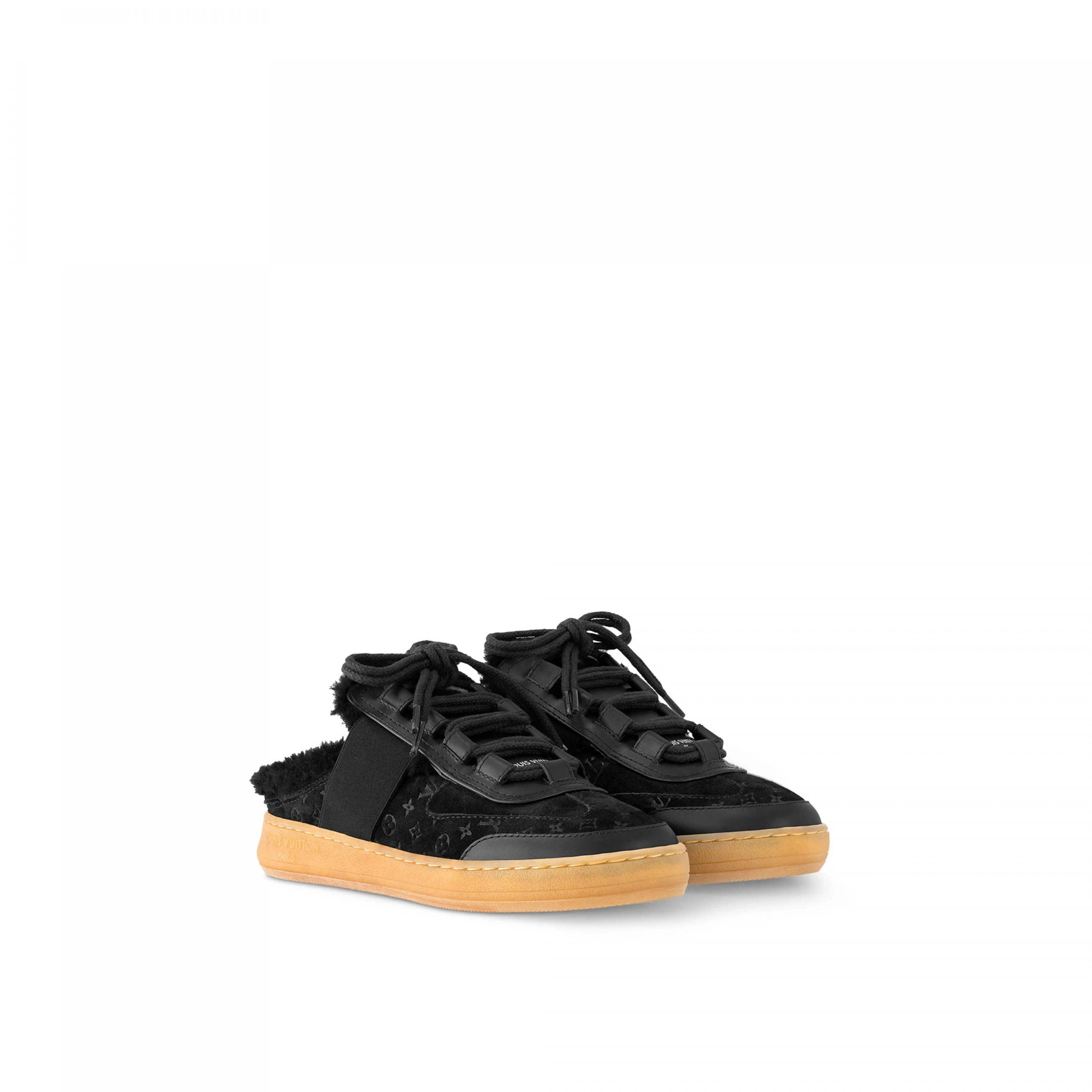 Top lv Louis Vuitton Lous Open Back Sneaker Black 1ACAE7