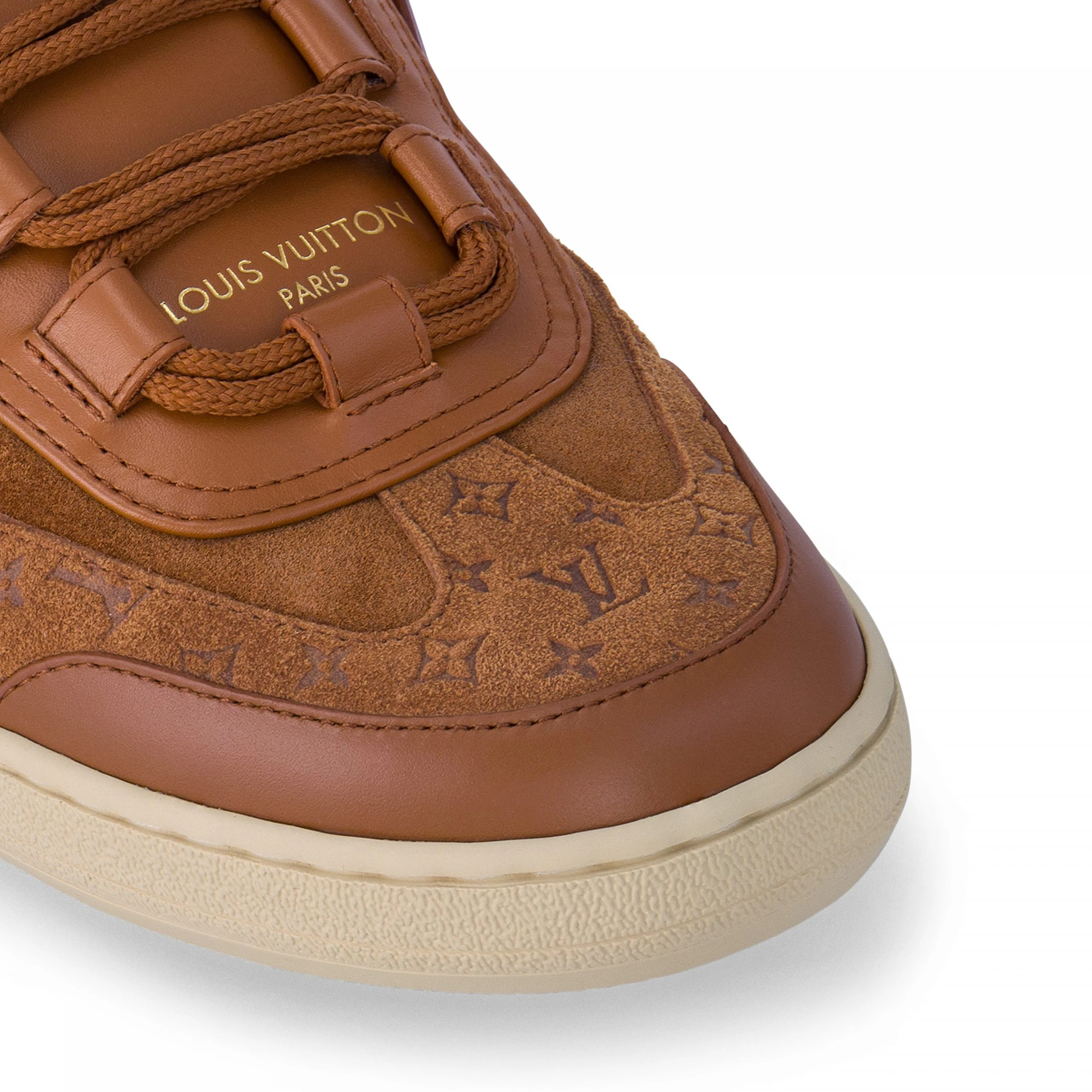 Lv belts replica Louis Vuitton Lous Open Back Sneaker Cognac Brown 1ACADB