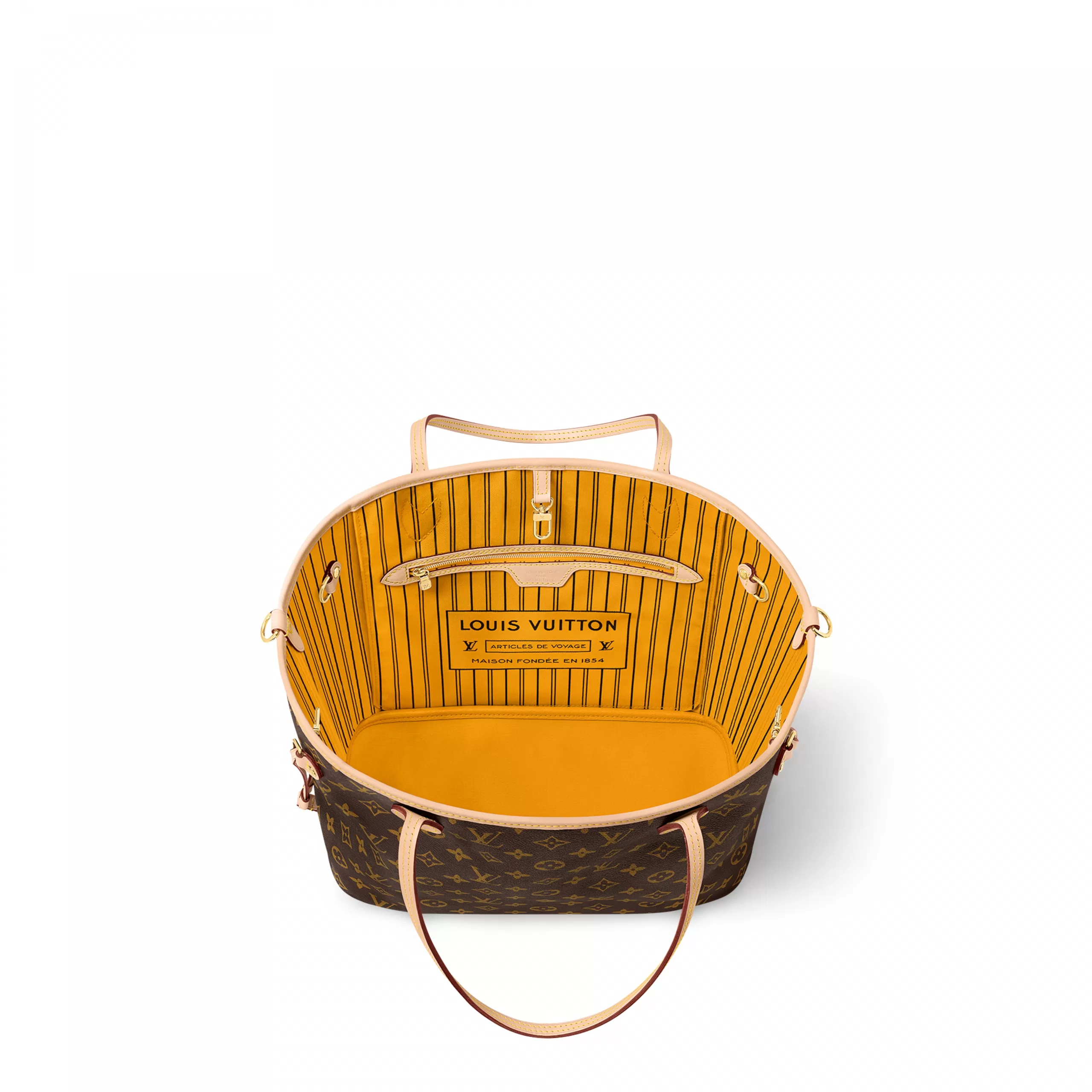 Lv belts replica Louis Vuitton M11947 Neverfull Bandoulière Inside Out MM Monogram Jaune Safran