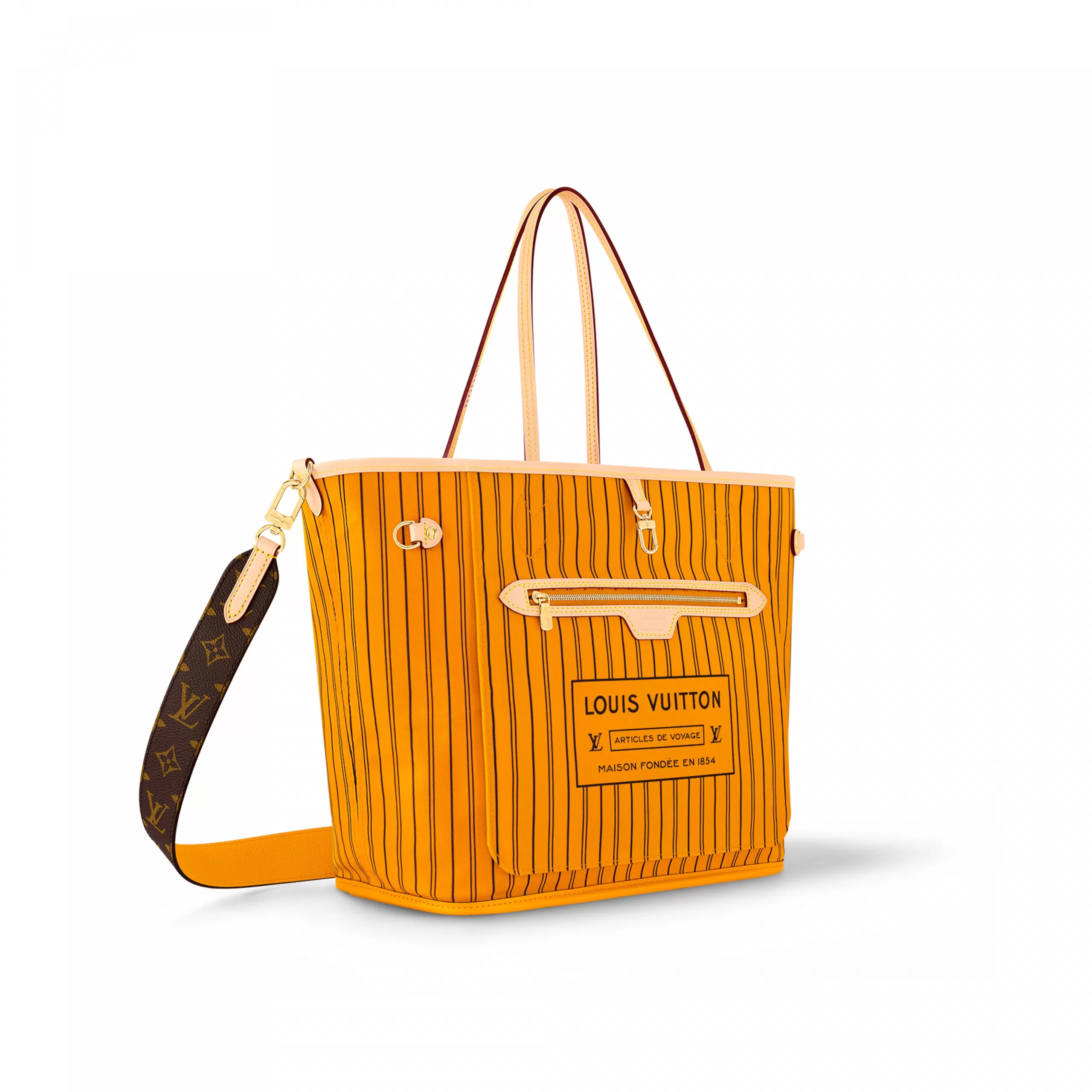 Lv belts replica Louis Vuitton M11947 Neverfull Bandoulière Inside Out MM Monogram Jaune Safran