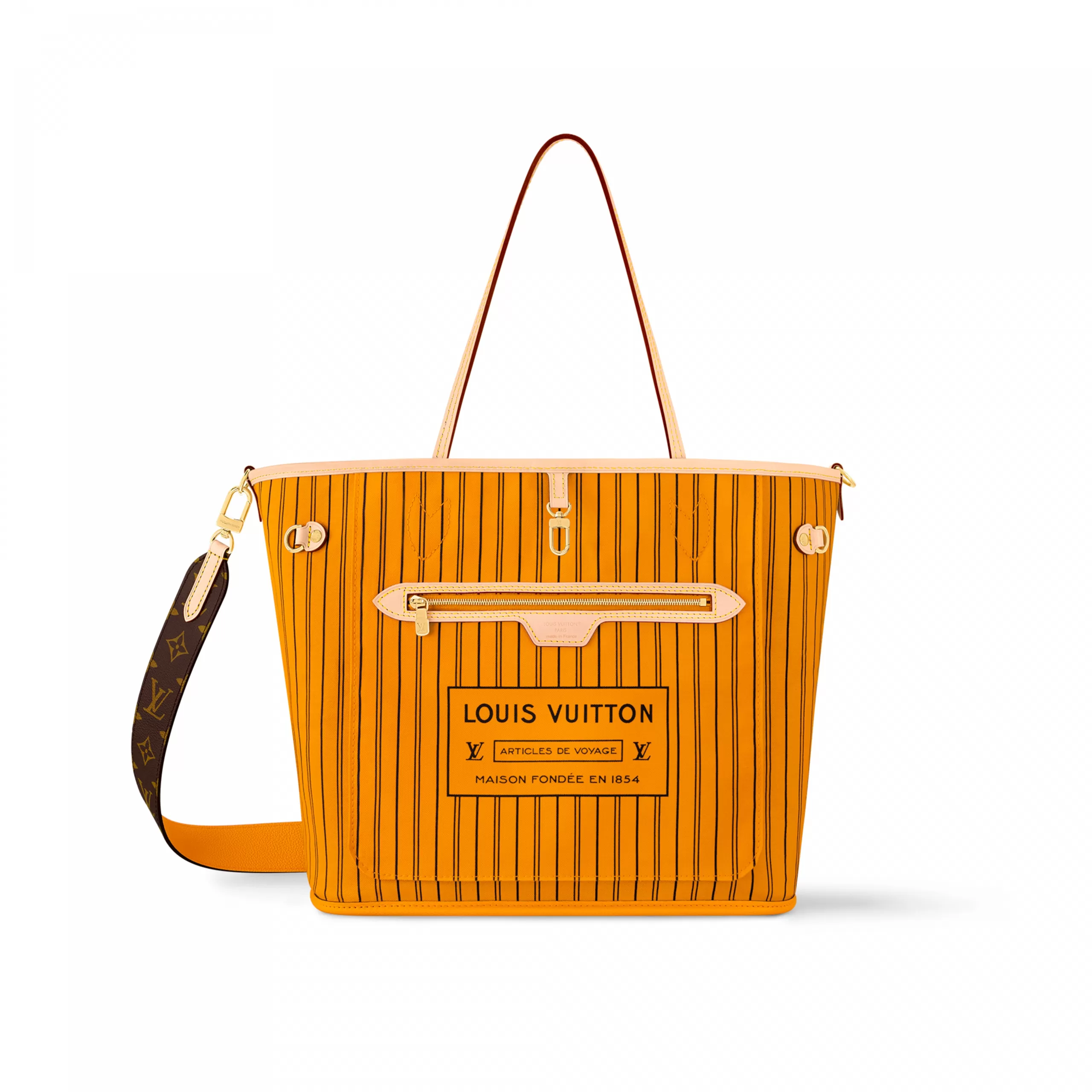Louis Vuitton M11947 Neverfull Bandoulière Inside Out MM Monogram Jaune Safran