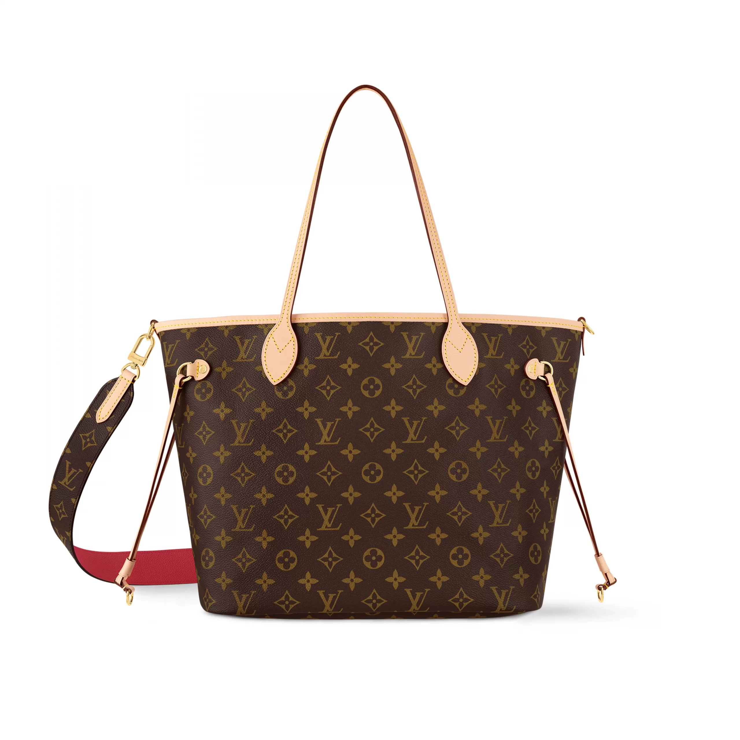 Replica bags Louis Vuitton M12096 Neverfull Bandoulière Inside Out MM Monogram Rouge Sari