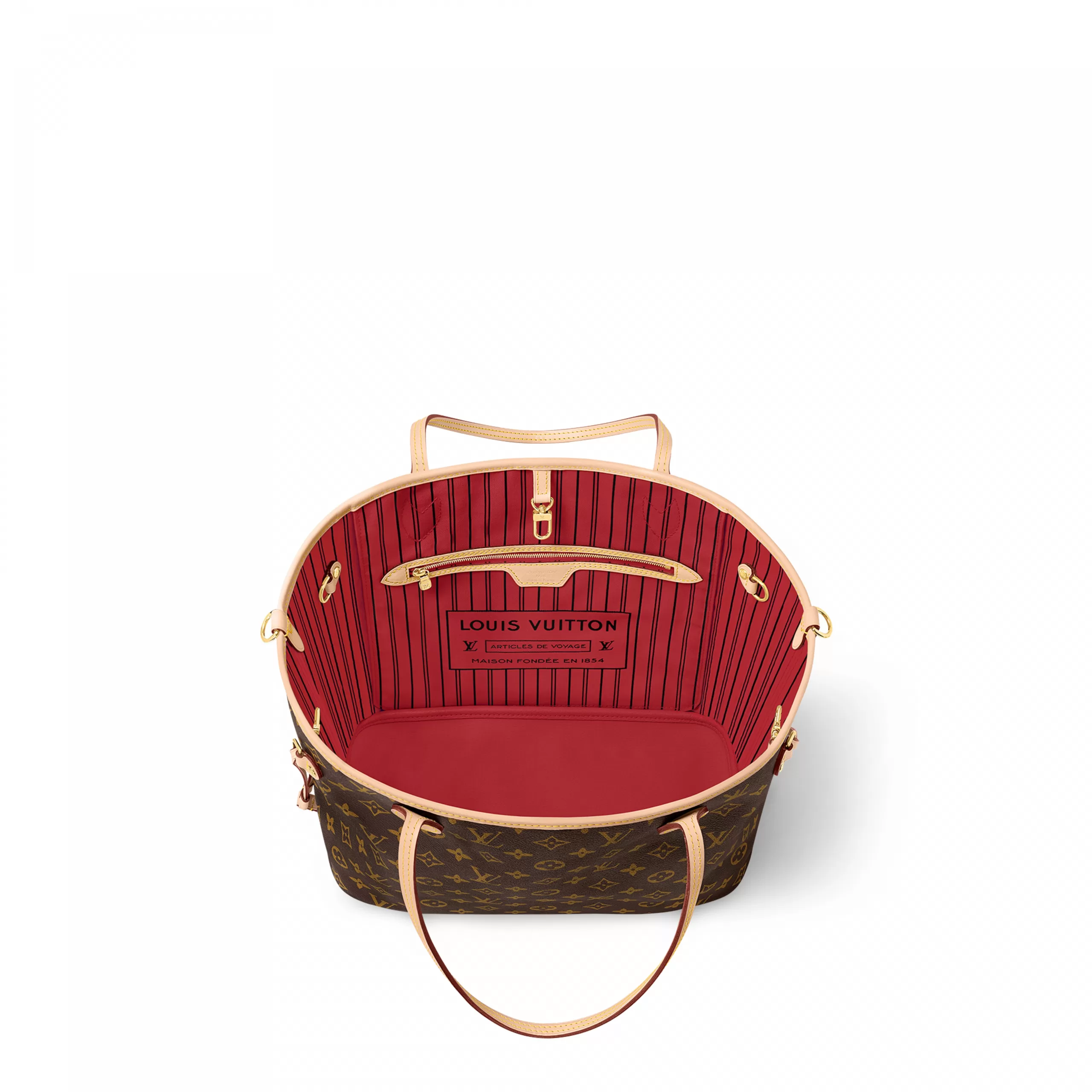 Replica bags Louis Vuitton M12096 Neverfull Bandoulière Inside Out MM Monogram Rouge Sari