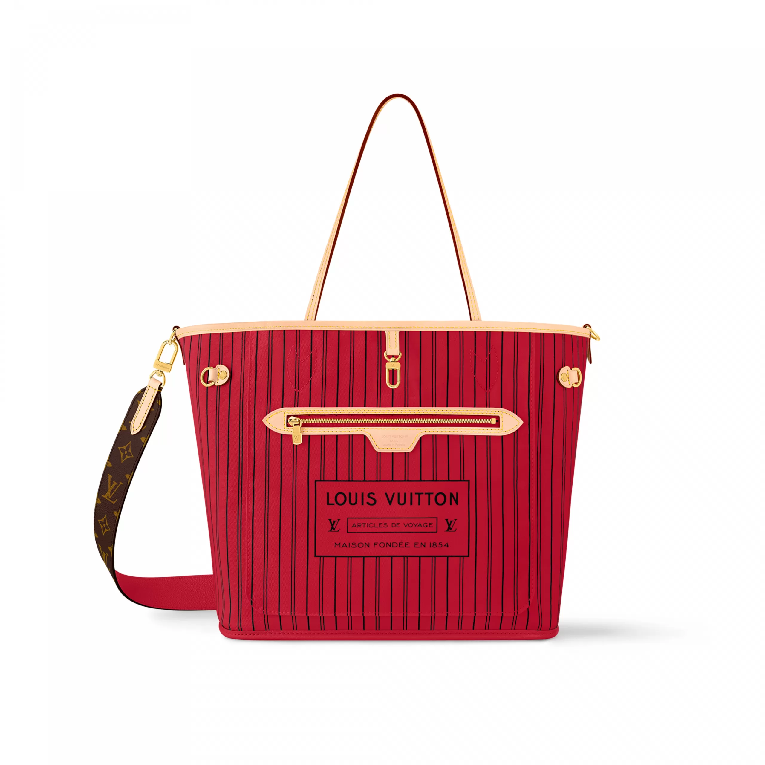 Louis Vuitton M12096 Neverfull Bandoulière Inside Out MM Monogram Rouge Sari