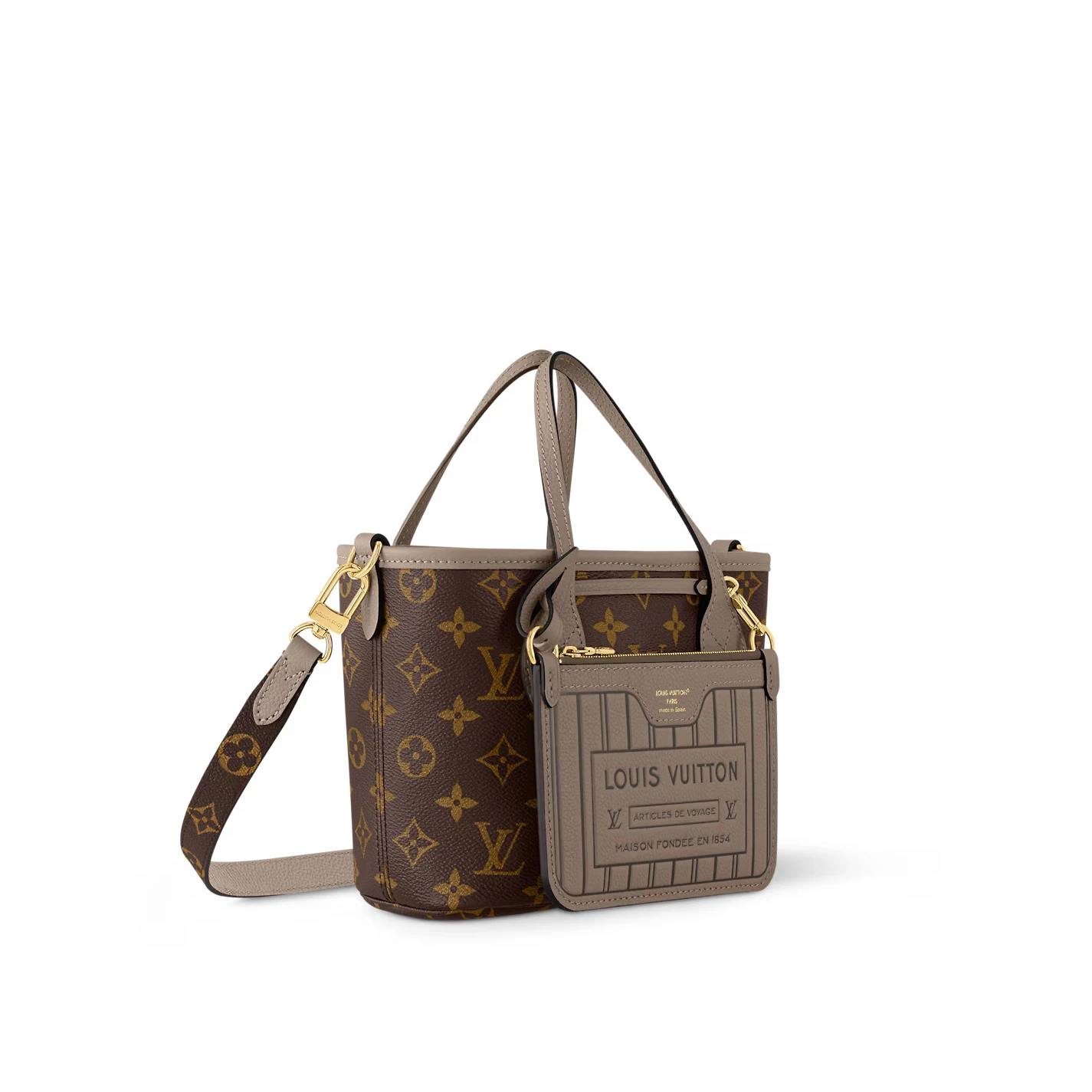 Lv belts replica Louis Vuitton M12109 Neverfull Bandoulière Inside Out BB Dark Fango