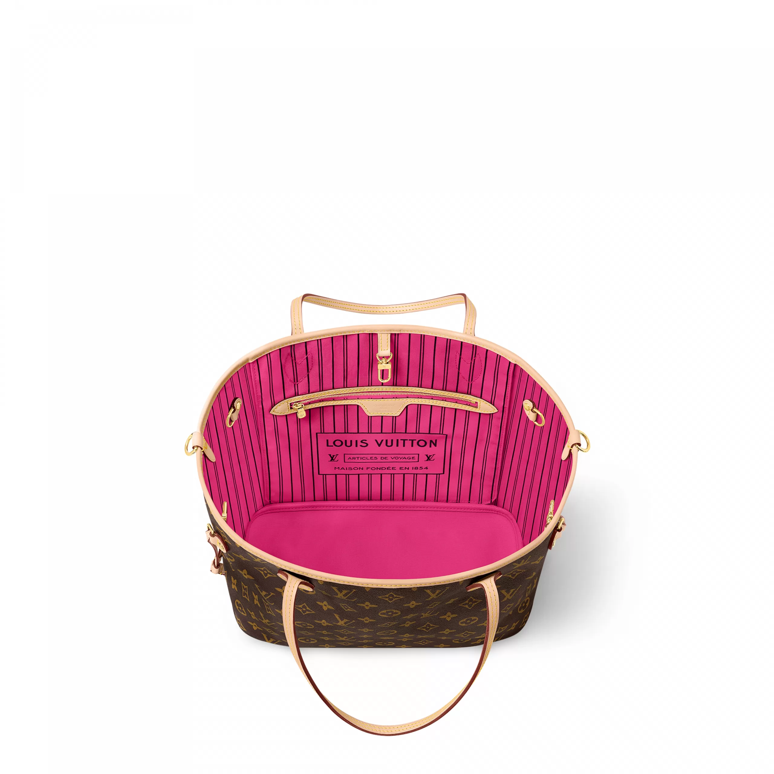 Lv belts replica Louis Vuitton M12257 Neverfull Bandoulière Inside Out MM MMonogram Rose Pondichery