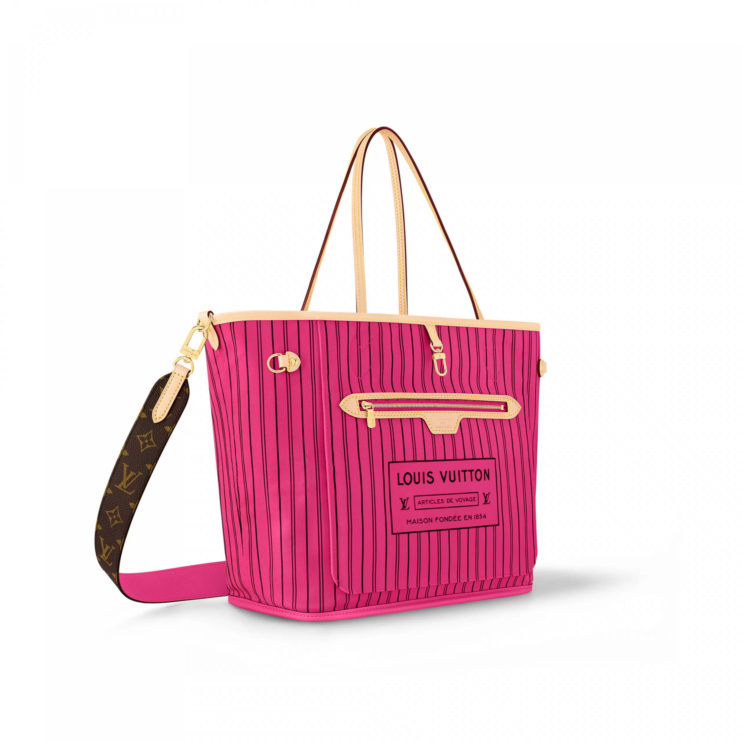 Lv belts replica Louis Vuitton M12257 Neverfull Bandoulière Inside Out MM MMonogram Rose Pondichery