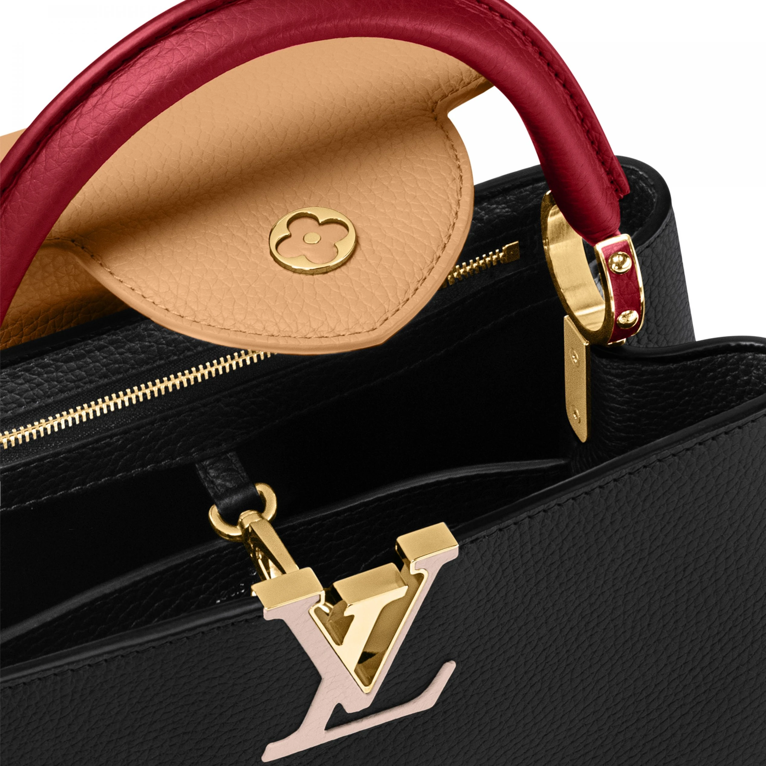 Replica bags lv Louis Vuitton M20704 Capucines MM Noir Rubis