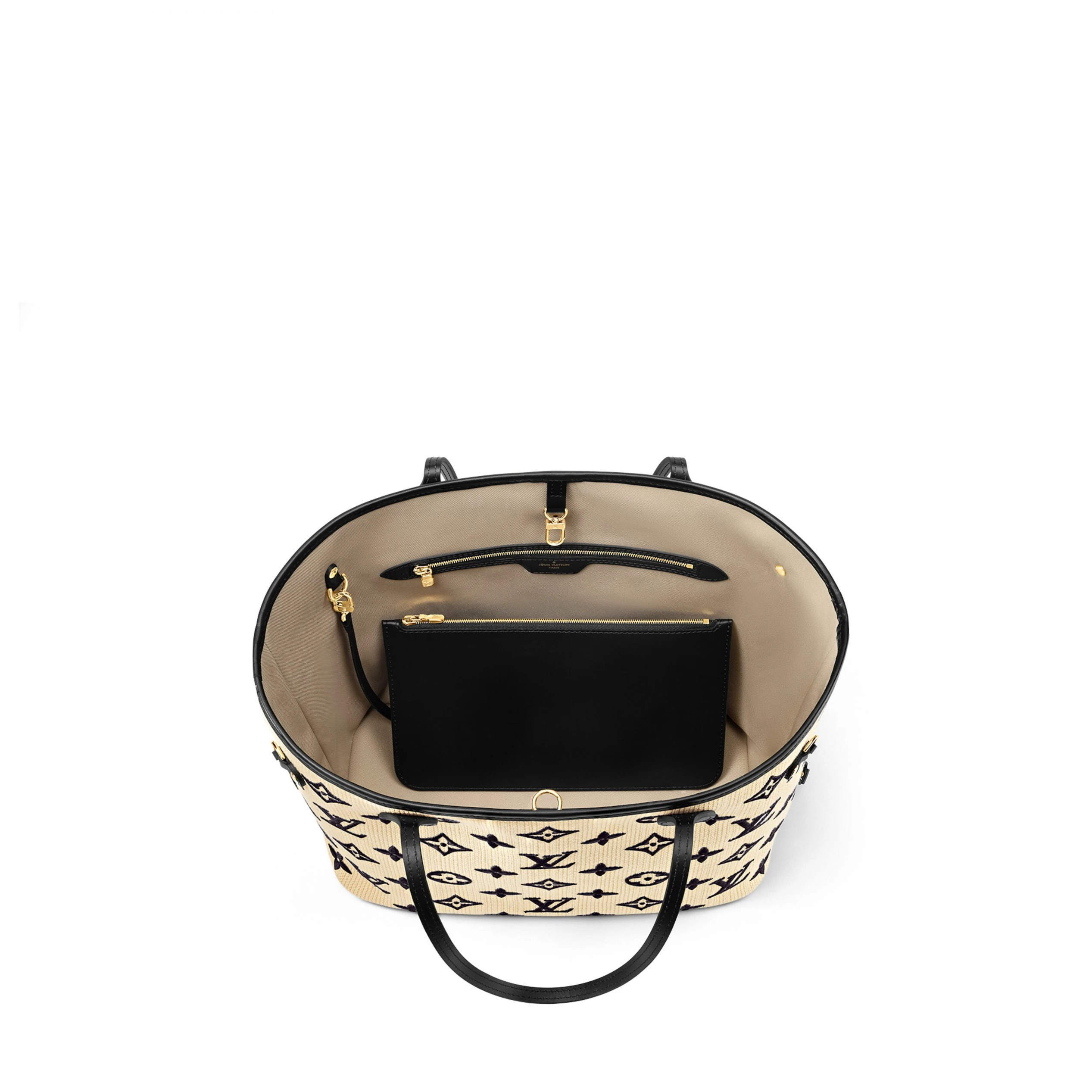Louis vuitton locations Louis Vuitton M22838 Neverfull MM Lotus cotton Black Beige