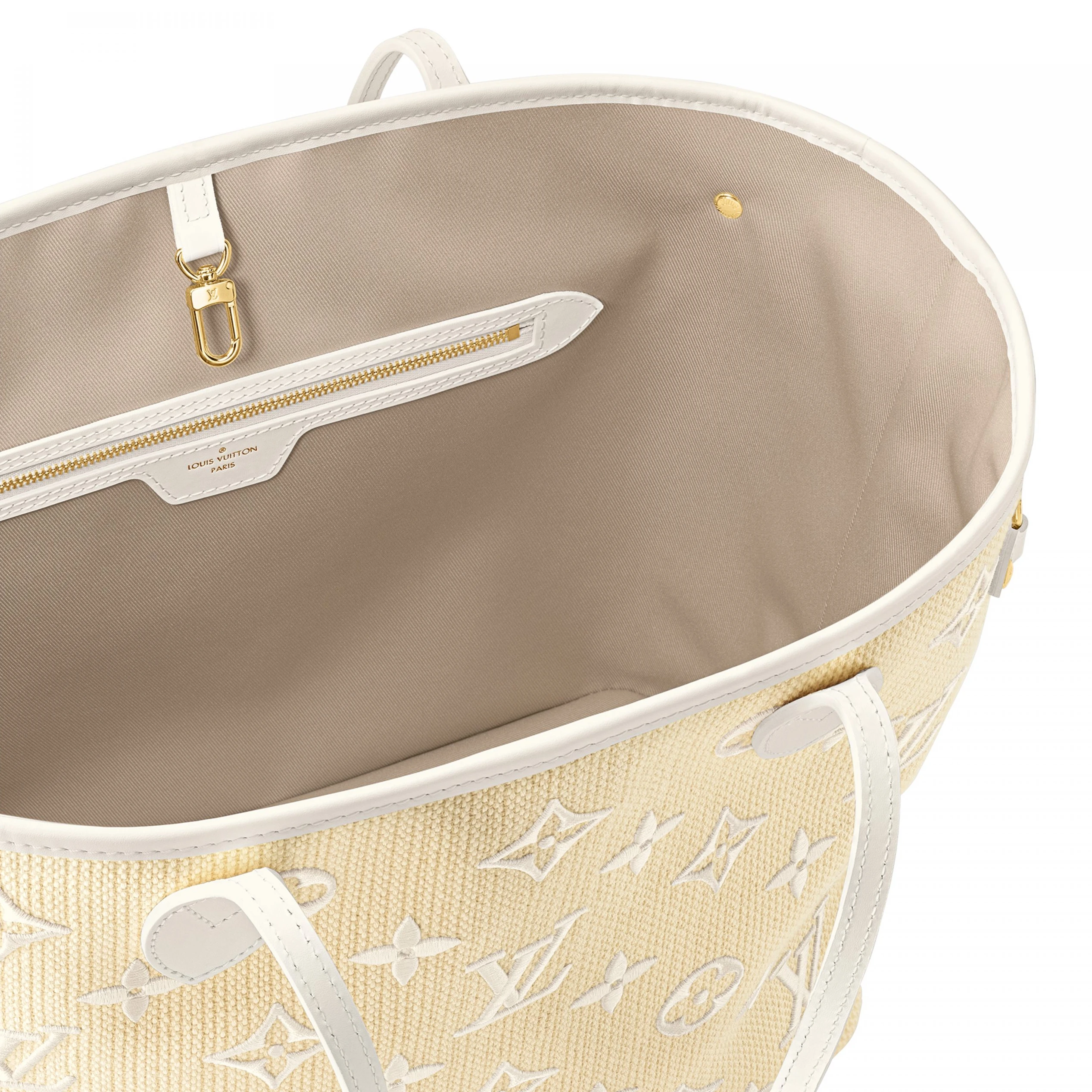 Lv belts replica Louis Vuitton M22839 Neverfull MM Lotus Cotton White Beige