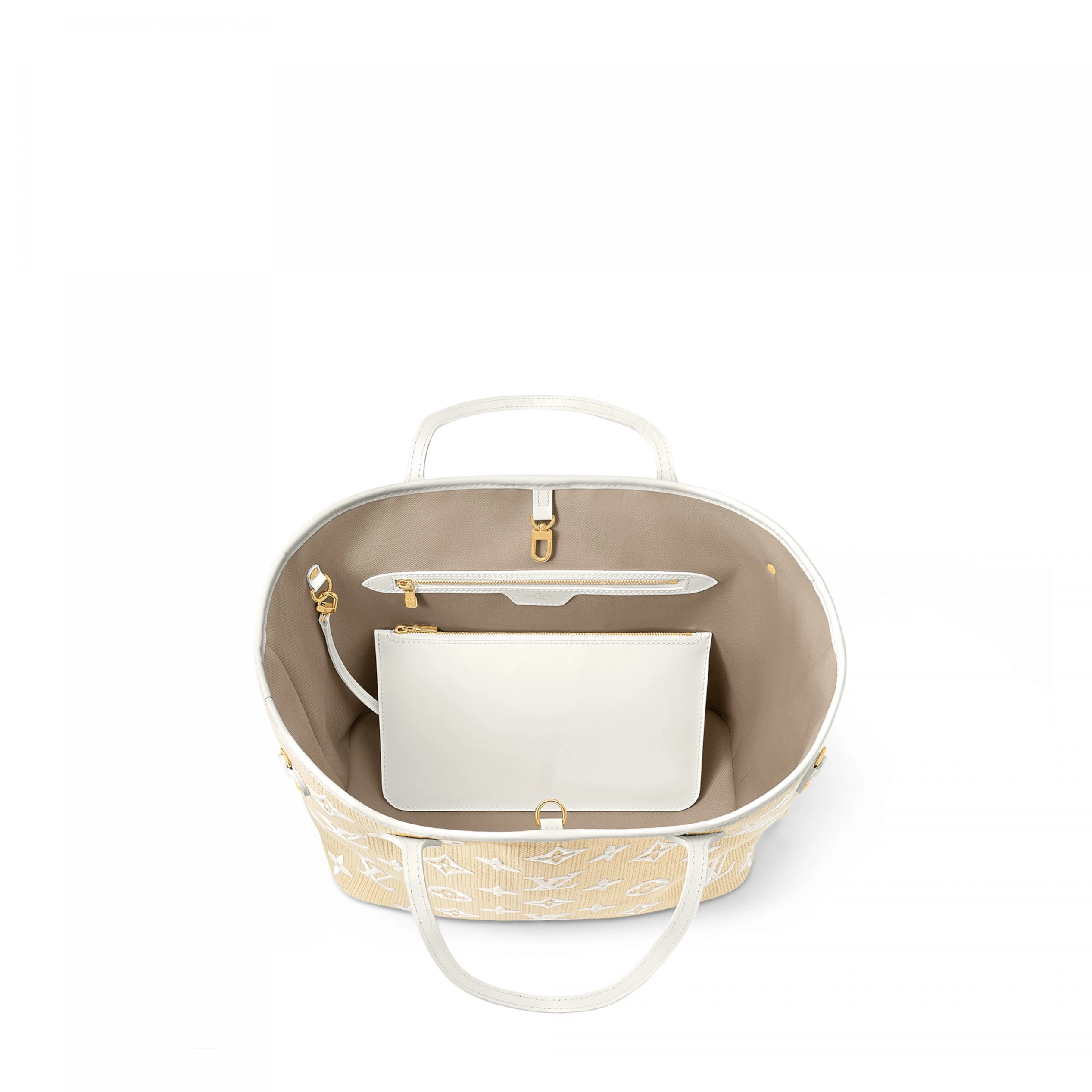 Lv belts replica Louis Vuitton M22839 Neverfull MM Lotus Cotton White Beige