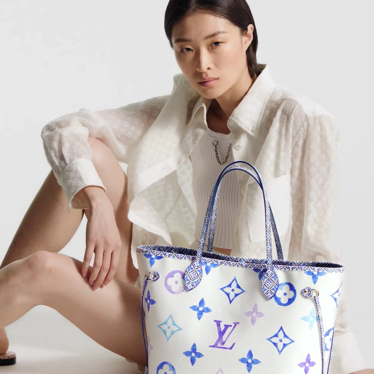 Lv belts replica Louis Vuitton M22979 Neverfull MM Blue Monogram