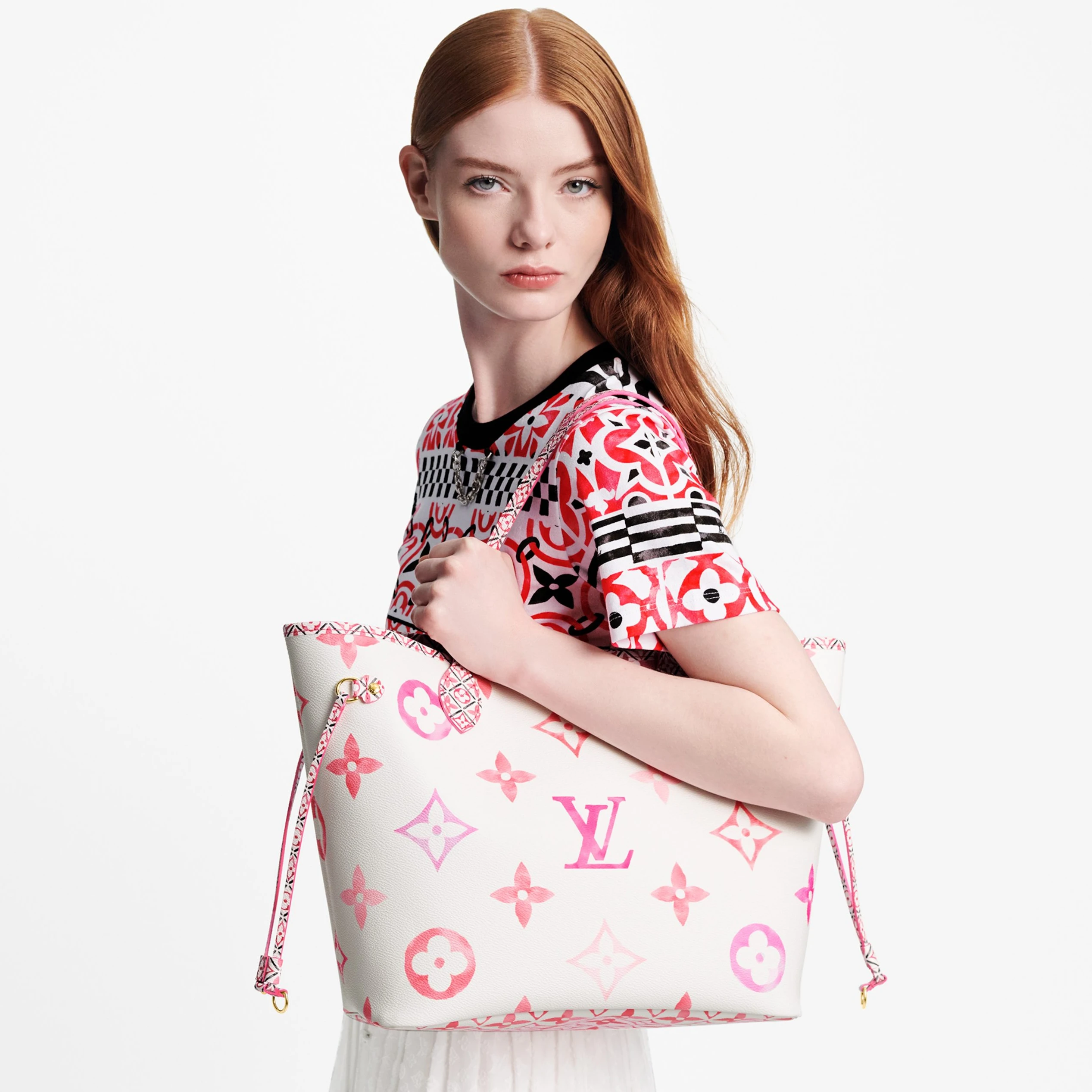 Replica bags lv Louis Vuitton M22980 Neverfull MM Pink Monogram