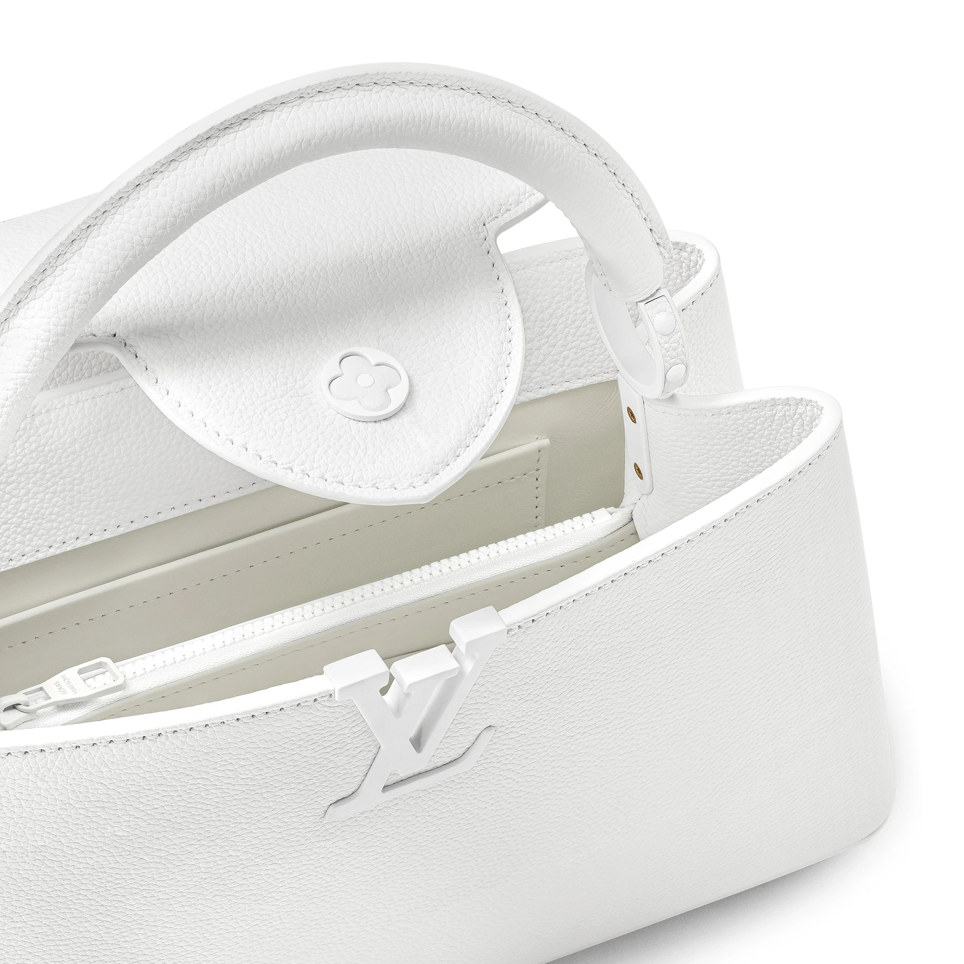 Top lv Louis Vuitton M23948 Capucines East-West MM Optic White