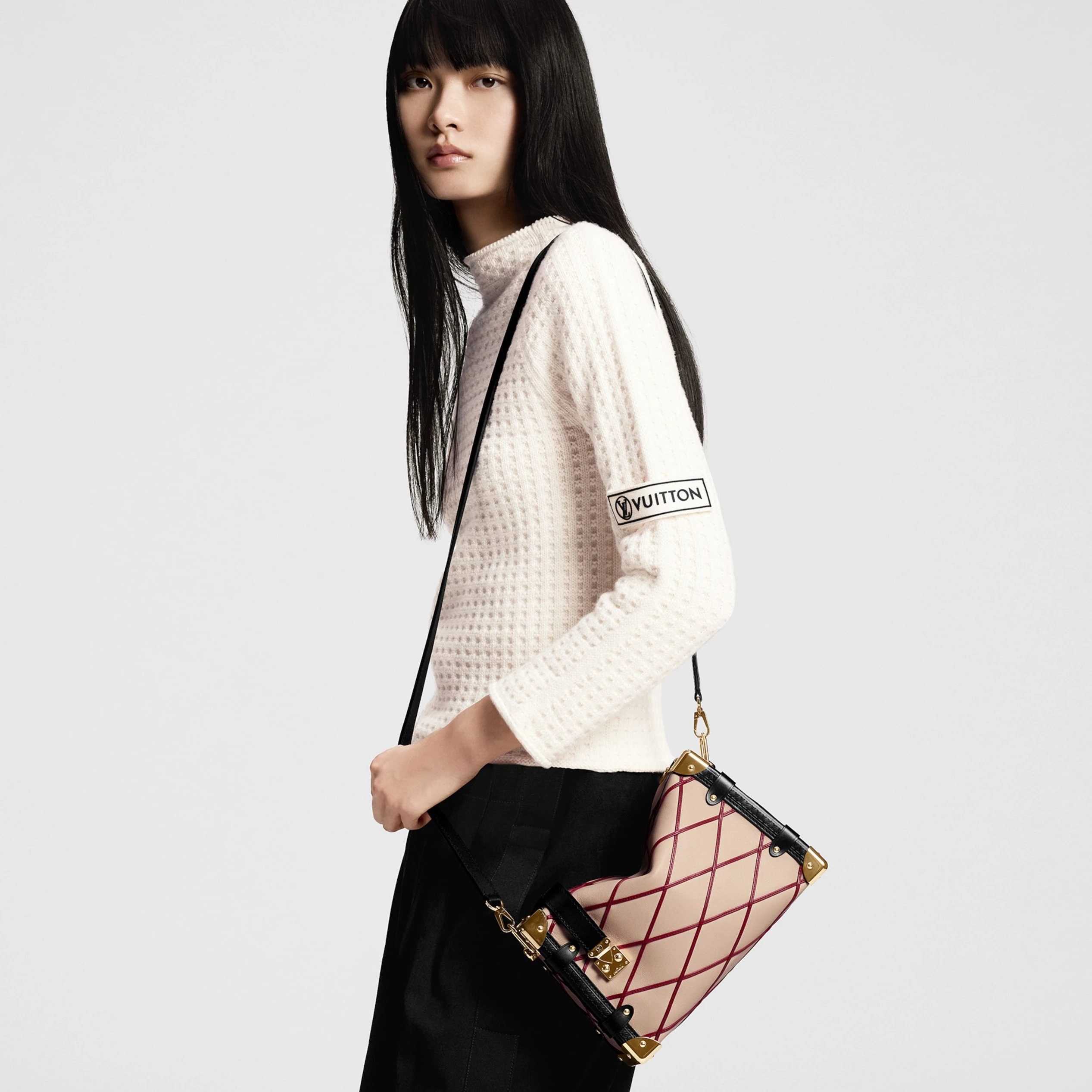 Louis vuitton locations Louis Vuitton M24403 Side Trunk MM Malletage Beige Red