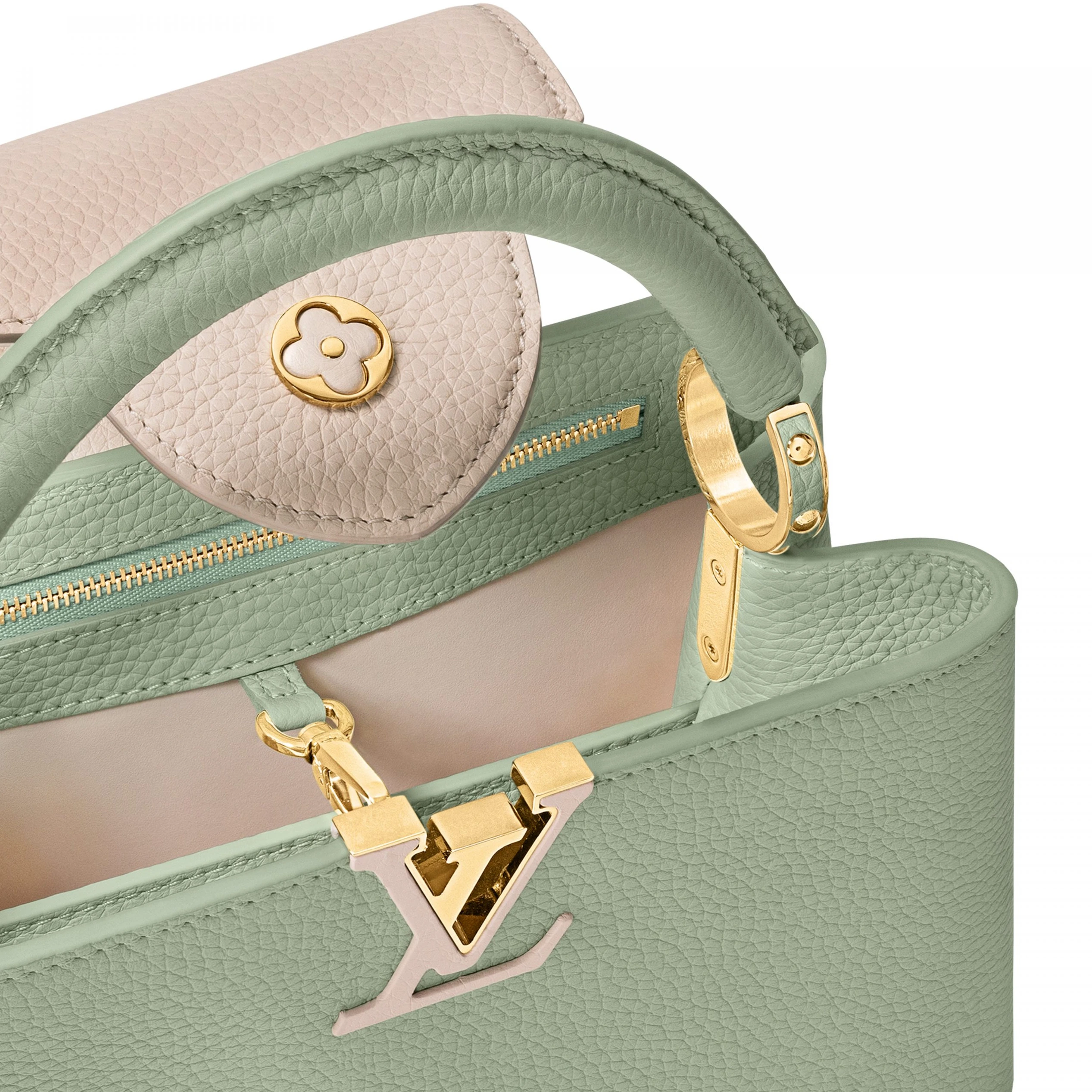 Top lv Louis Vuitton M24471 Capucines BB Jade Green