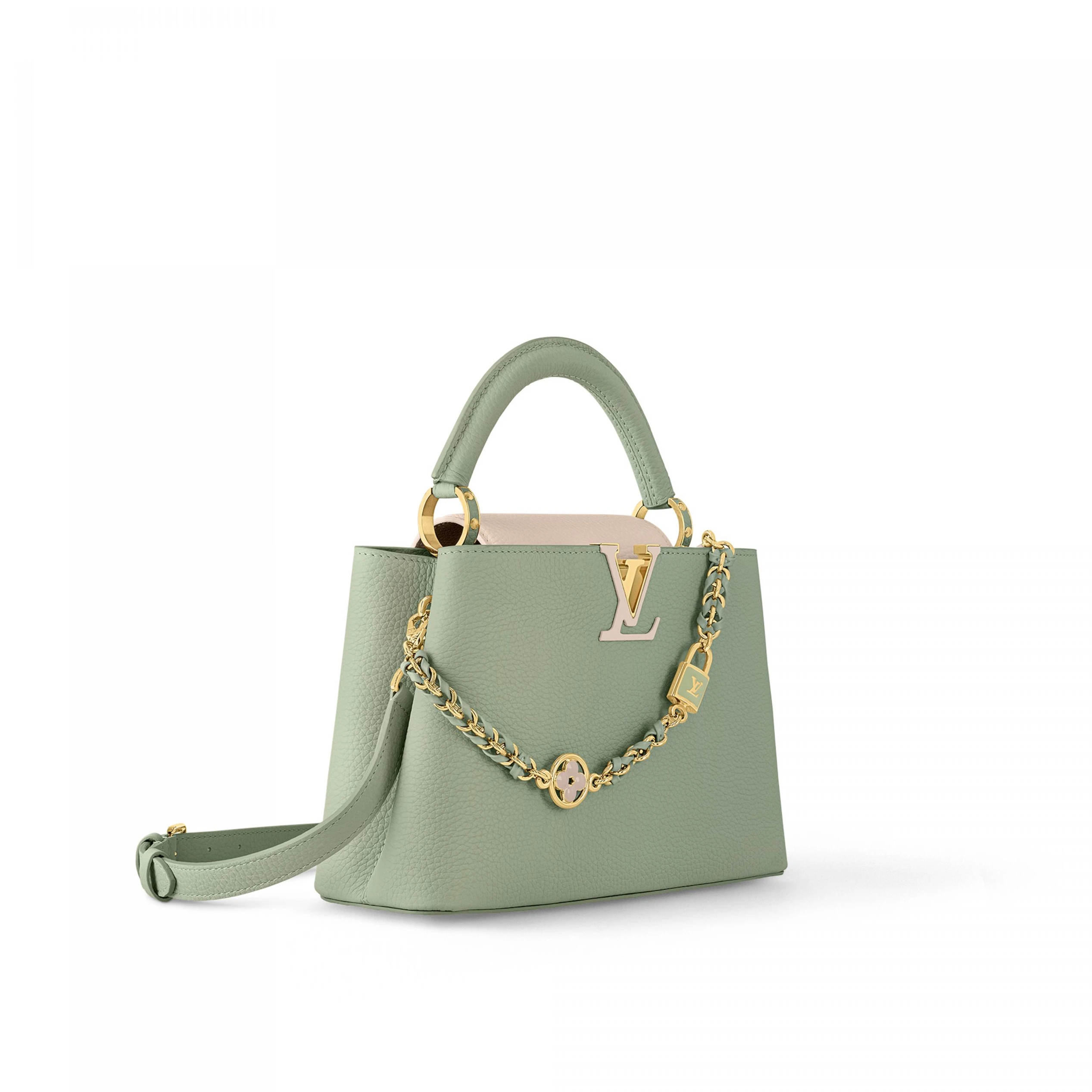 Top lv Louis Vuitton M24471 Capucines BB Jade Green