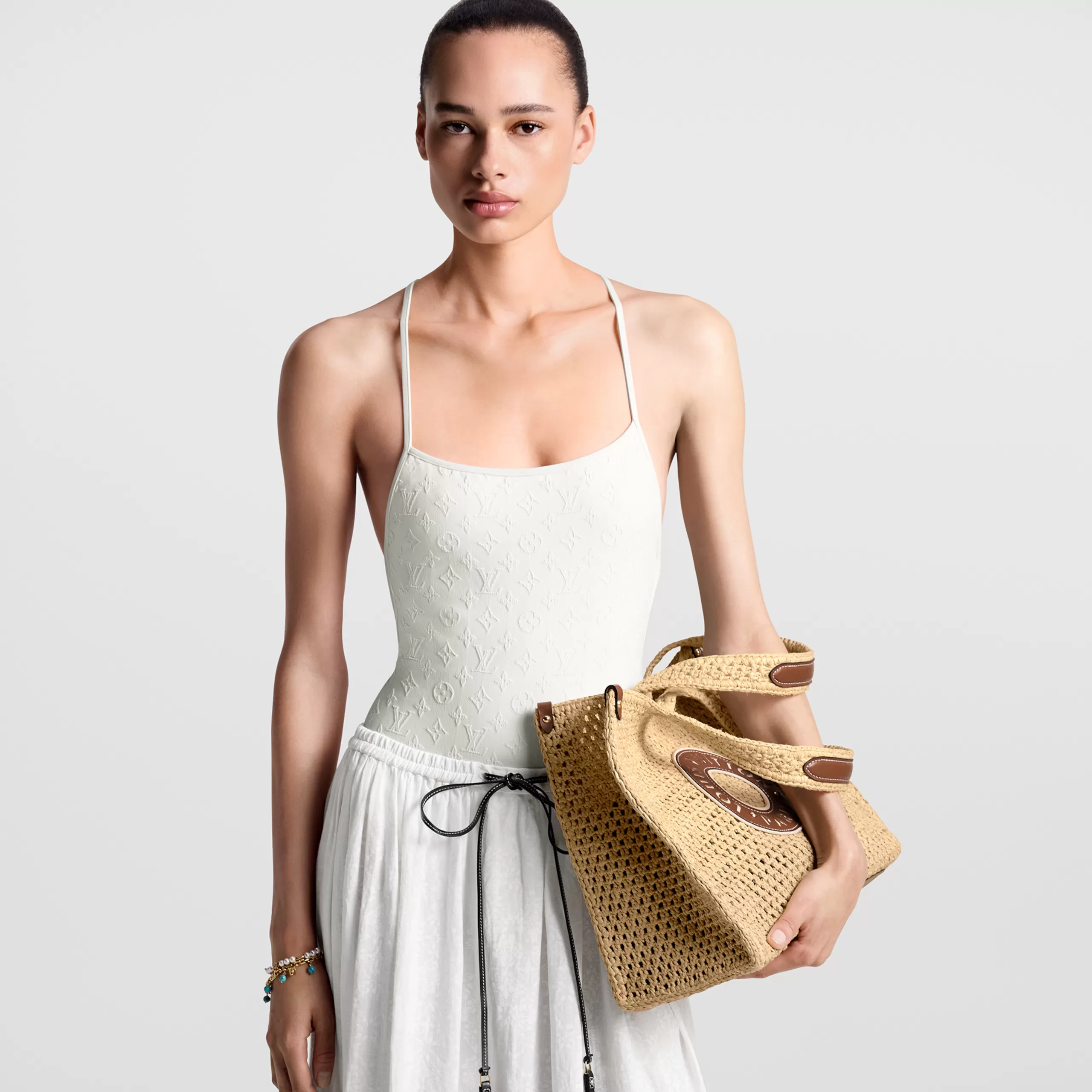Replica bags lv Louis Vuitton M24723 OnTheGo MM Natural Tan