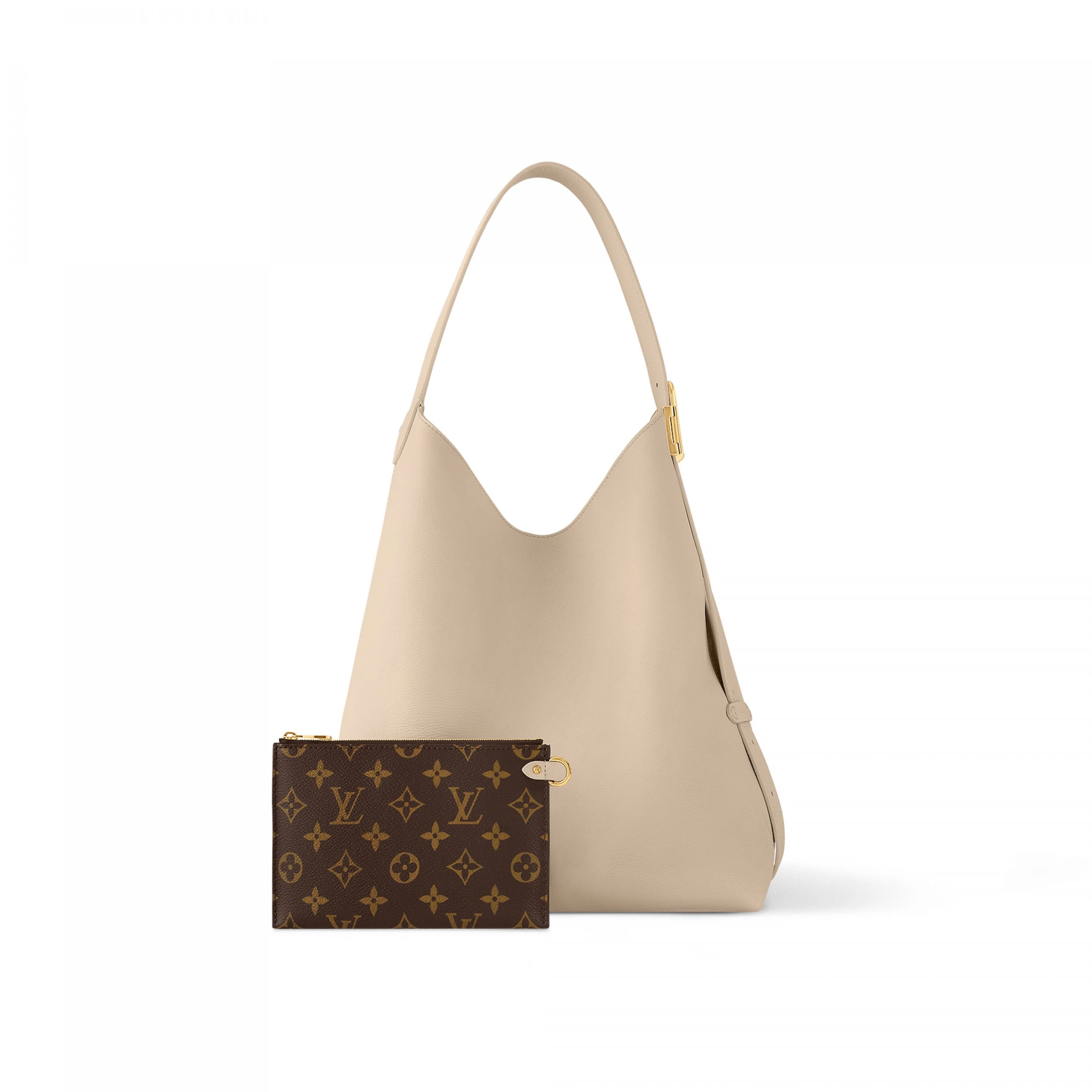 Mythick ru Louis Vuitton M25022 Low Key Hobo MM Limestone Gray