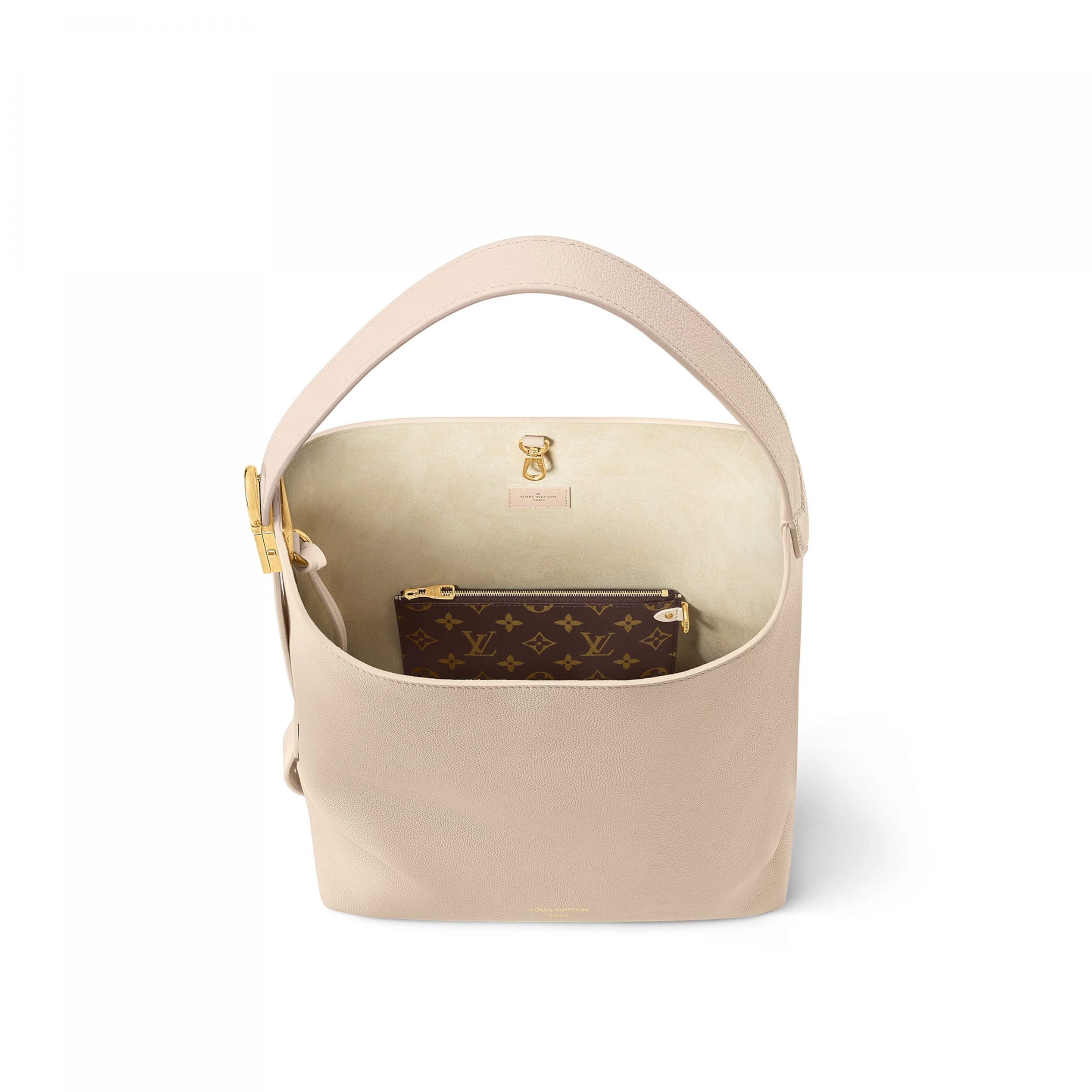 Mythick ru Louis Vuitton M25022 Low Key Hobo MM Limestone Gray