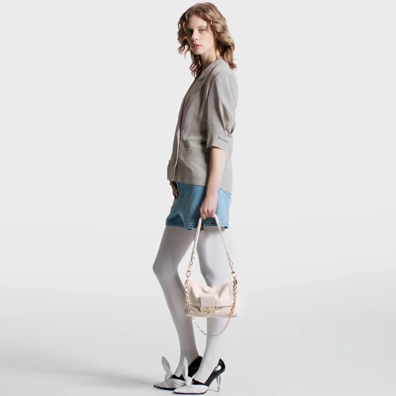 Replica bags Louis Vuitton M25050 Dauphine Soft MM White