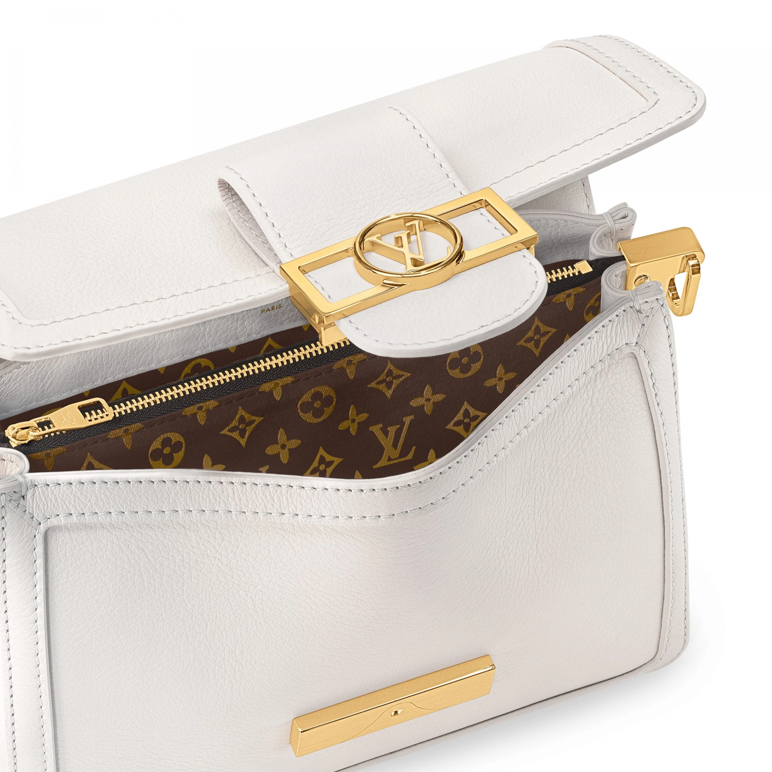 Replica bags Louis Vuitton M25050 Dauphine Soft MM White