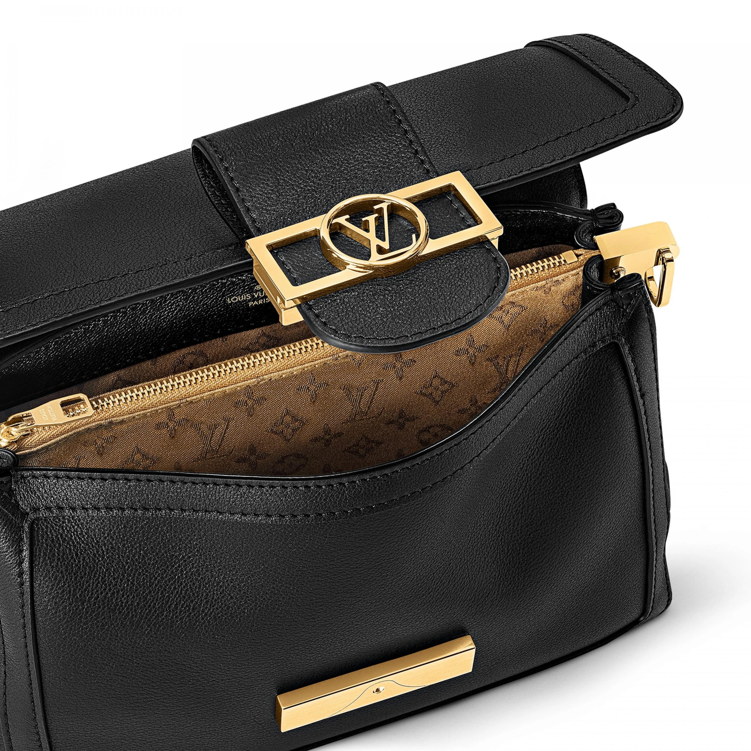 Top lv Louis Vuitton M25209 Dauphine Soft MM Black