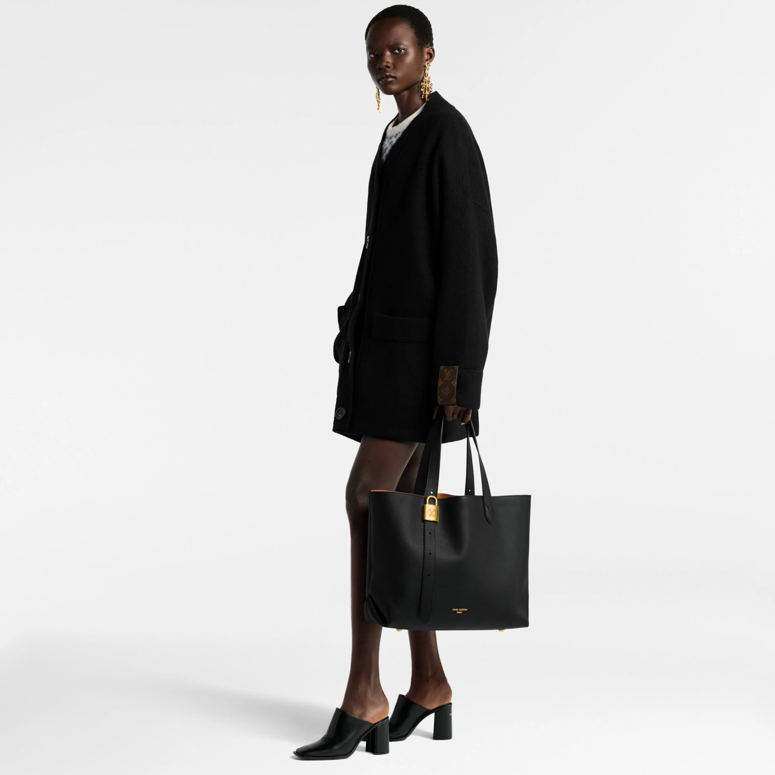 Top lv Louis Vuitton M25341 Low Key Cabas MM Black