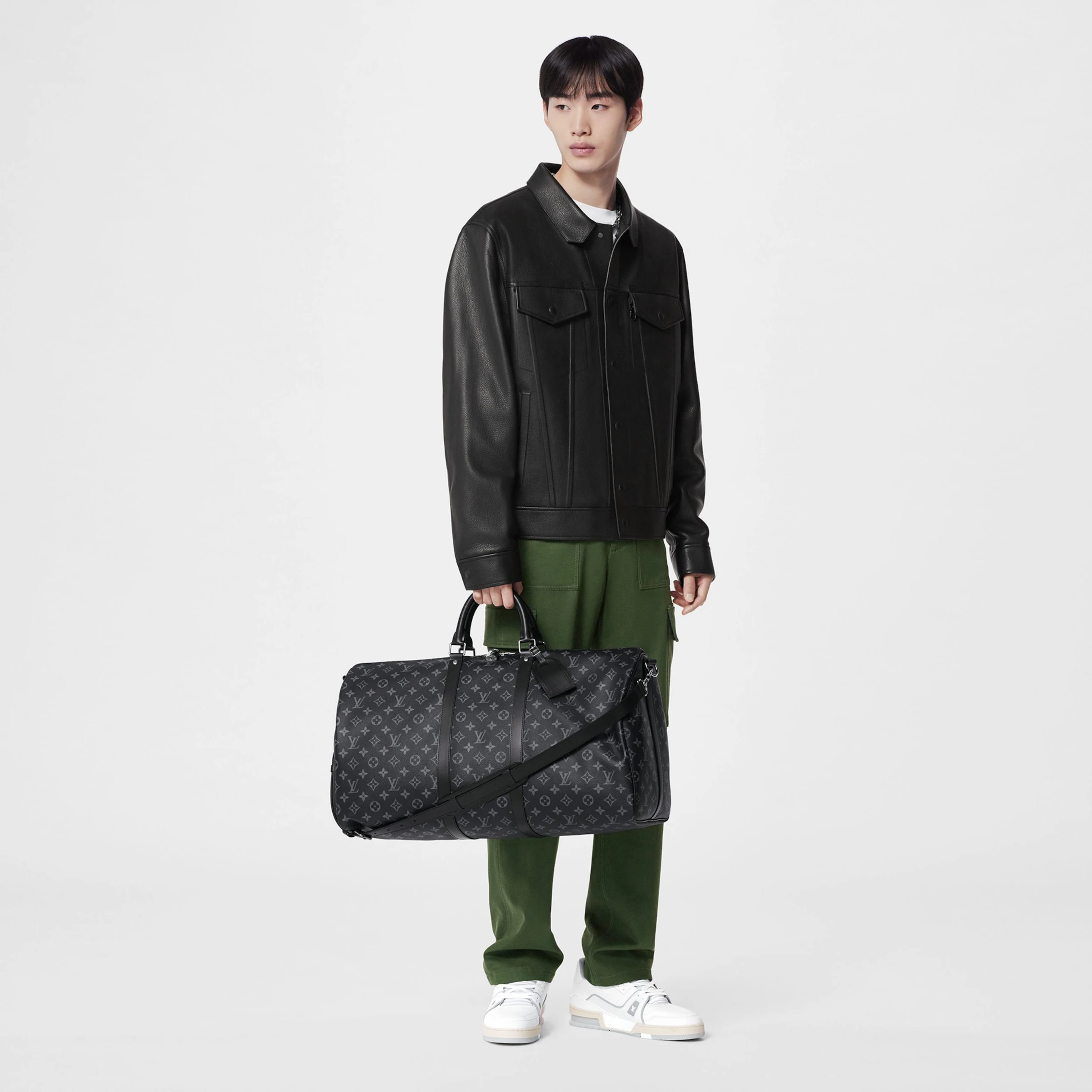 Top lv Louis Vuitton M40605 Keepall Bandoulière 55 Black