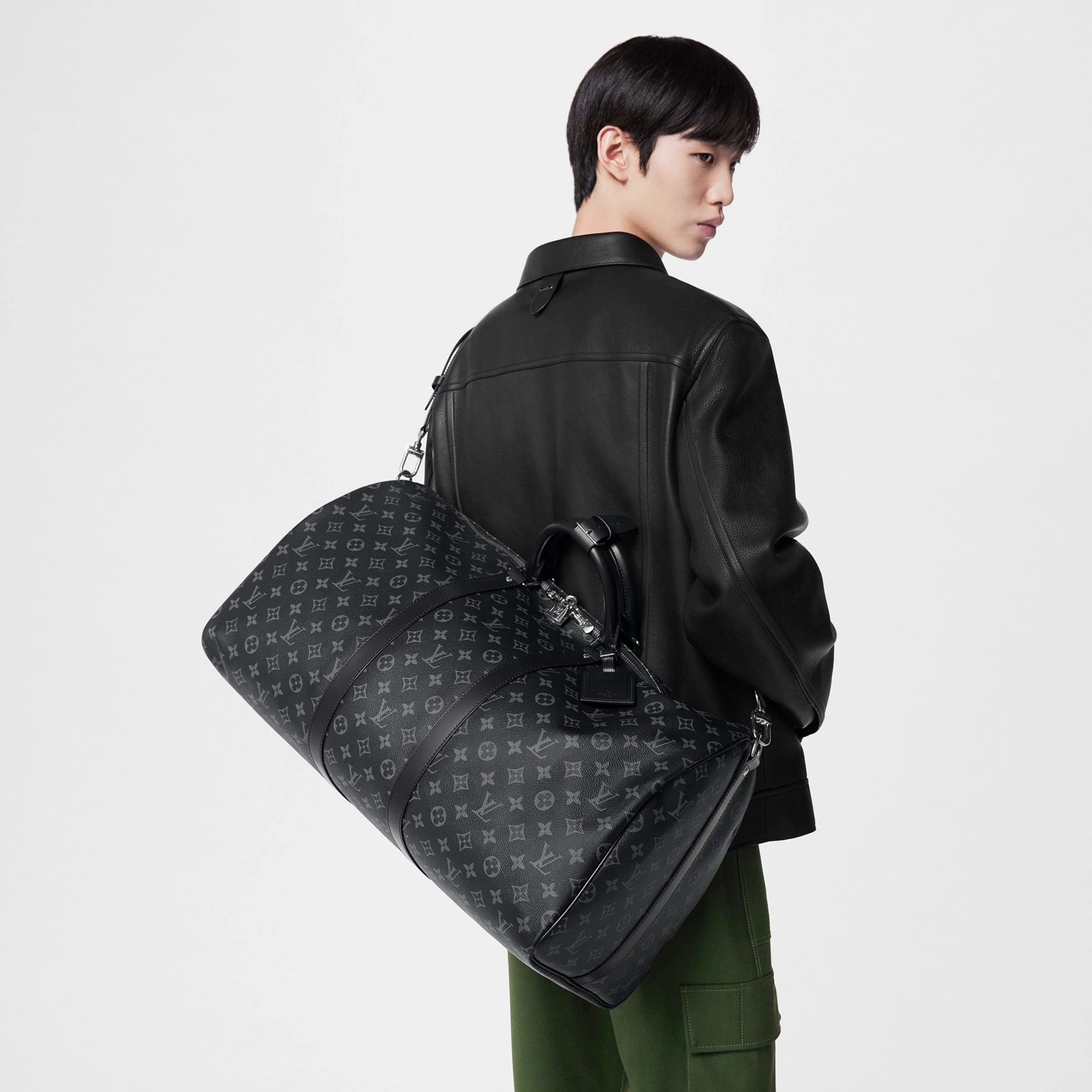 Top lv Louis Vuitton M40605 Keepall Bandoulière 55 Black