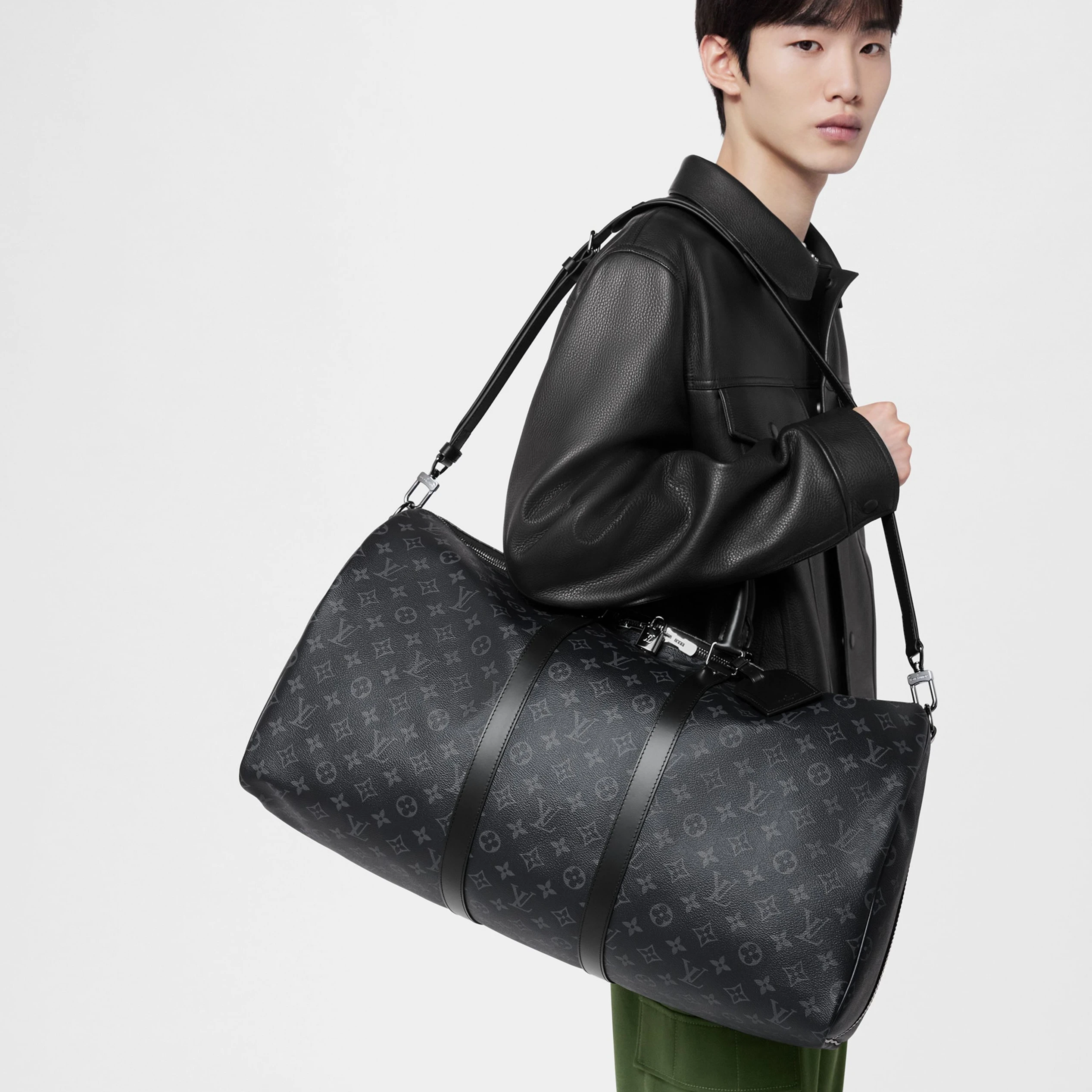 Top lv Louis Vuitton M40605 Keepall Bandoulière 55 Black