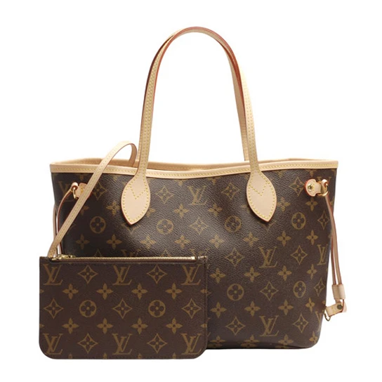 Top lv Louis Vuitton M41000 Neverfull PM Shoulder Bag Monogram Canvas