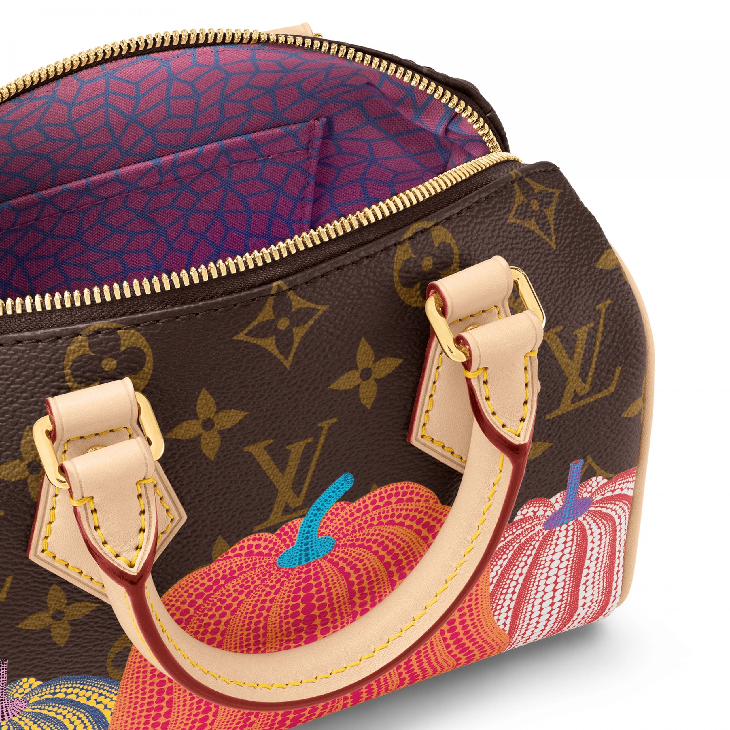 Replica bag Louis Vuitton M46469 LV x YK Speedy Bandoulière 20 Pumpkin print