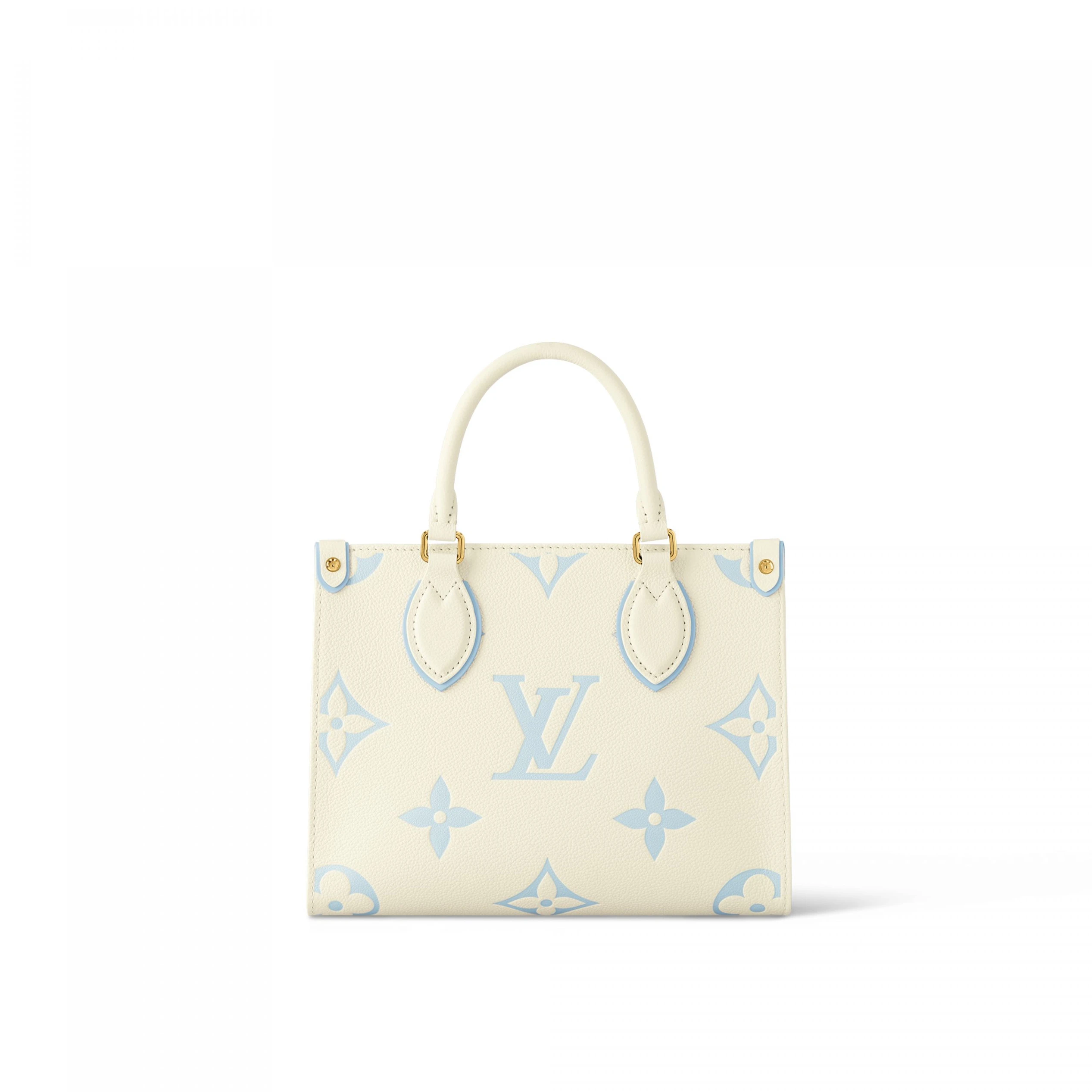 Top lv Louis Vuitton M46833 OnTheGo PM Latte Candy Blue