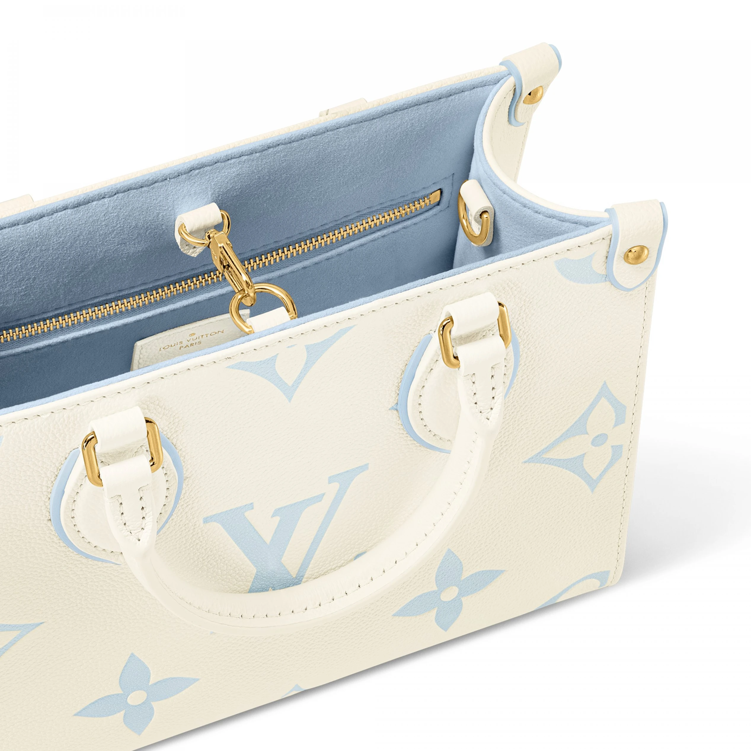 Top lv Louis Vuitton M46833 OnTheGo PM Latte Candy Blue