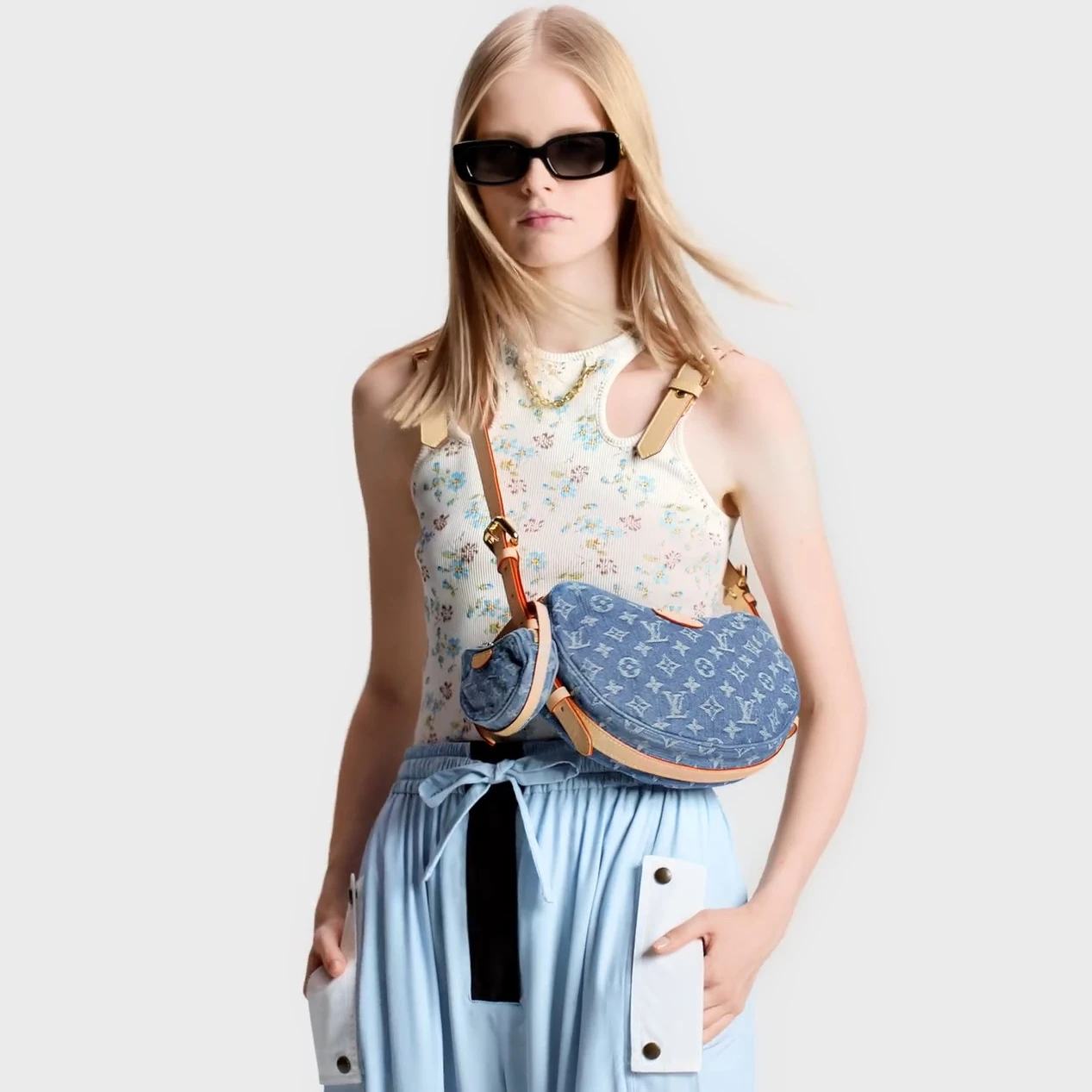 Replica bag Louis Vuitton M46856 Croissant MM Denim Blue