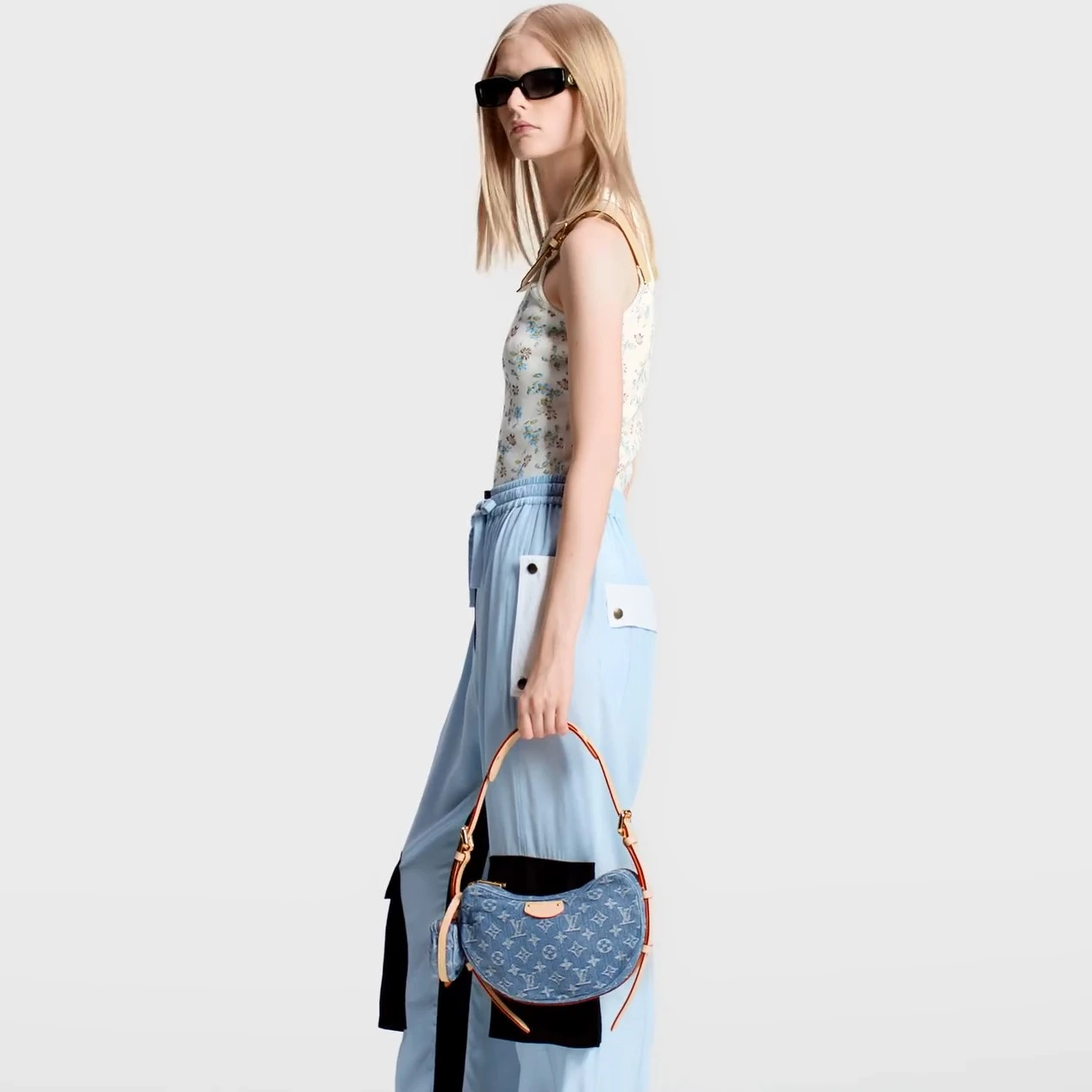 Replica bag Louis Vuitton M46856 Croissant MM Denim Blue