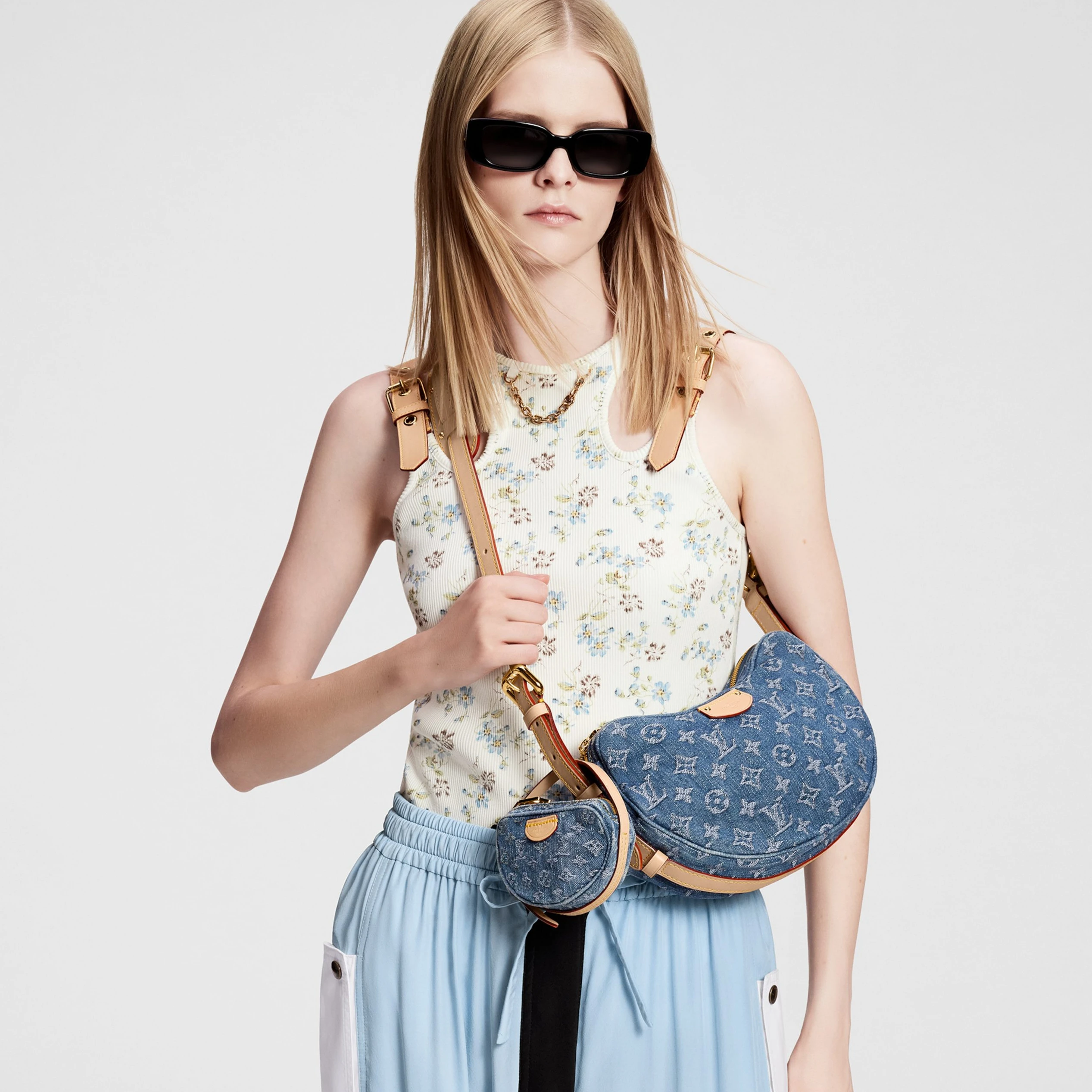 Replica bag Louis Vuitton M46856 Croissant MM Denim Blue