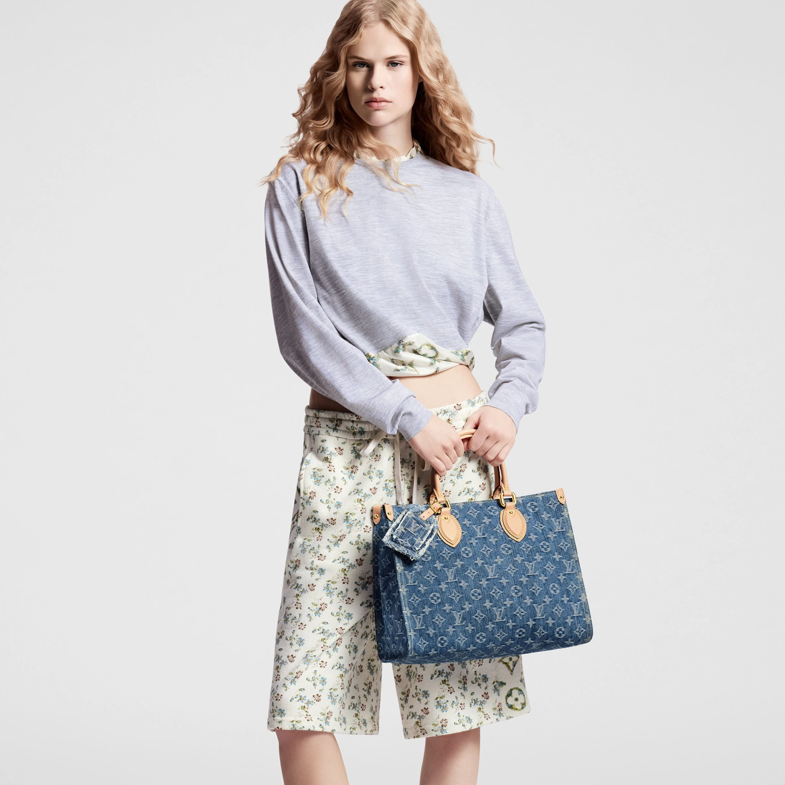 Replica bags lv Louis Vuitton M46871 OnTheGo MM Denim Blue