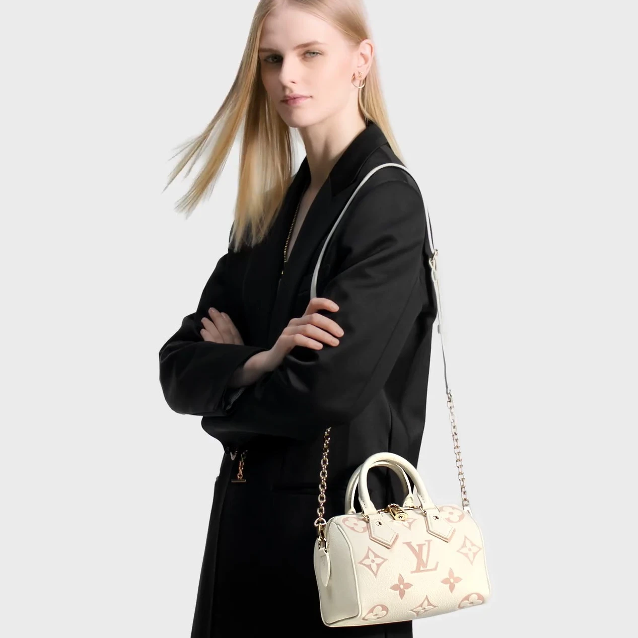 Top lv Louis Vuitton M46875 Speedy Bandoulière 20 Latte Chamallow