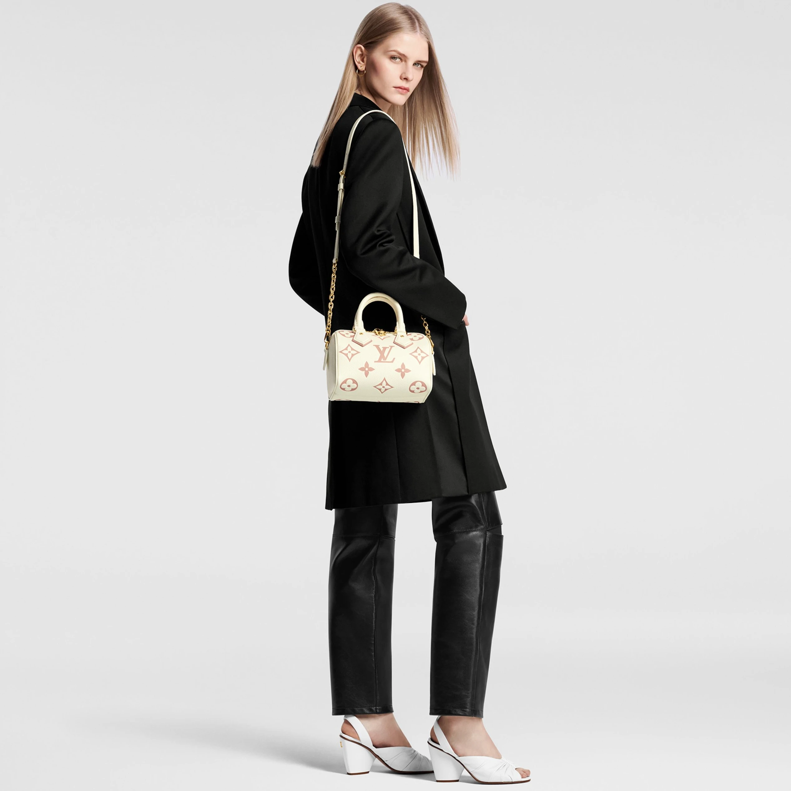 Top lv Louis Vuitton M46875 Speedy Bandoulière 20 Latte Chamallow