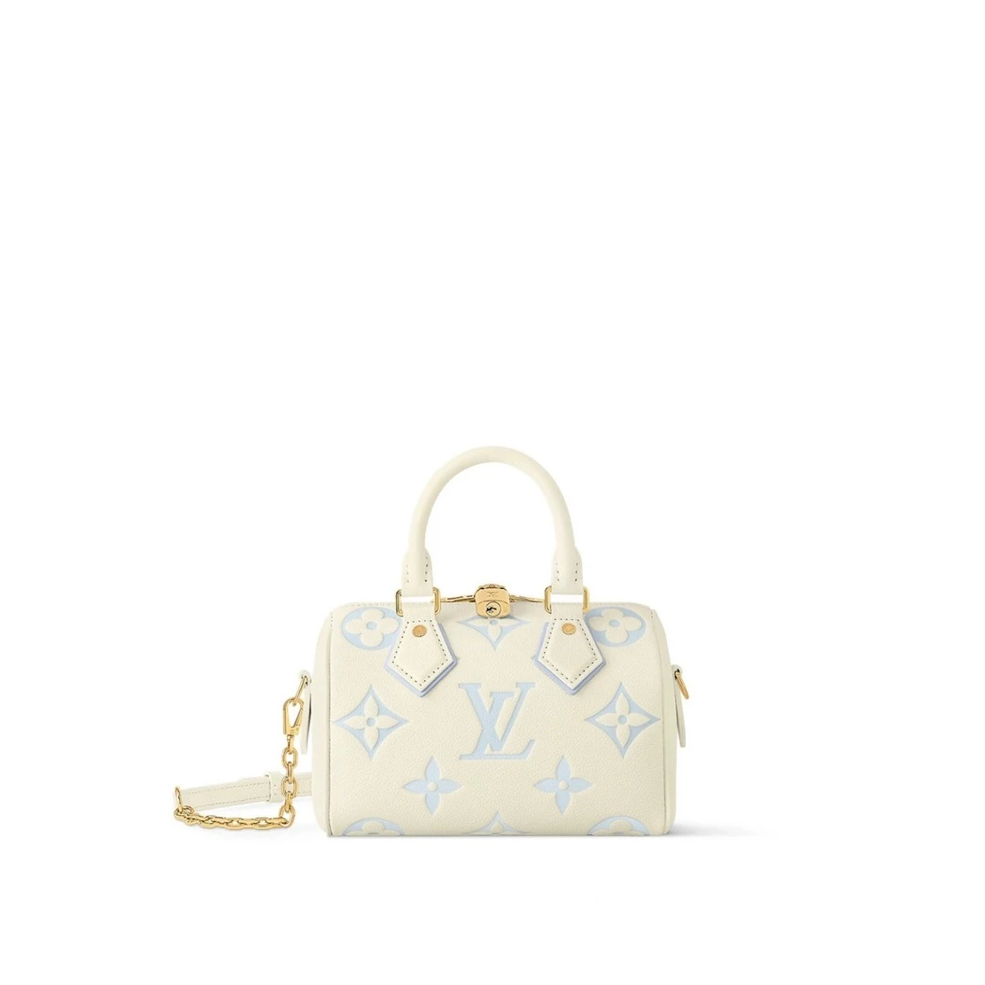 Louis Vuitton M46883 Speedy Bandoulière 20 Bicolor Monogram Empreinte Leather Blue