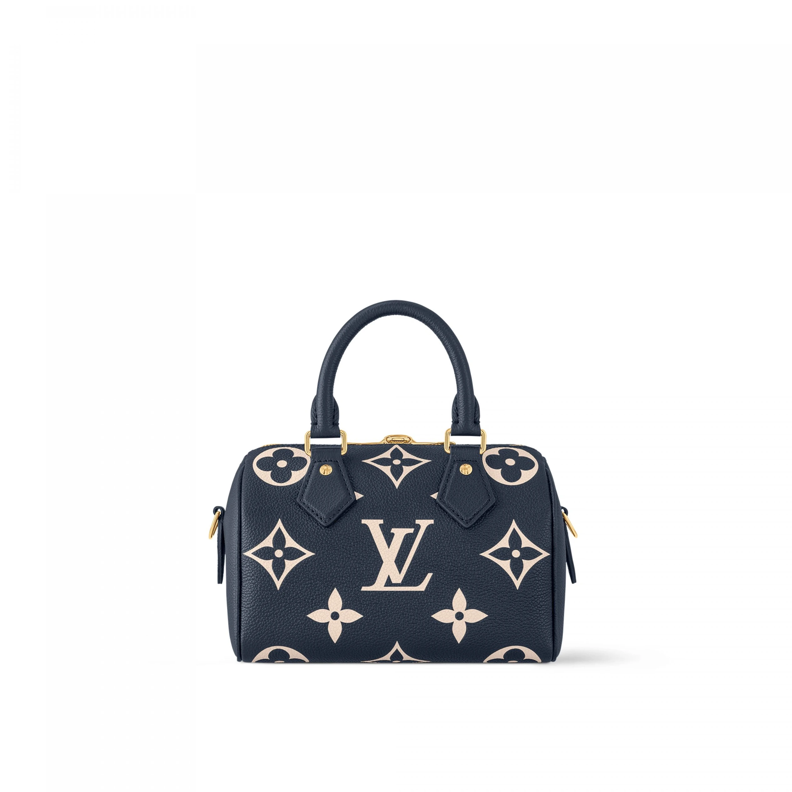 Replica bags Louis Vuitton M47048 Speedy Bandoulière 20 Navy Blue Cream